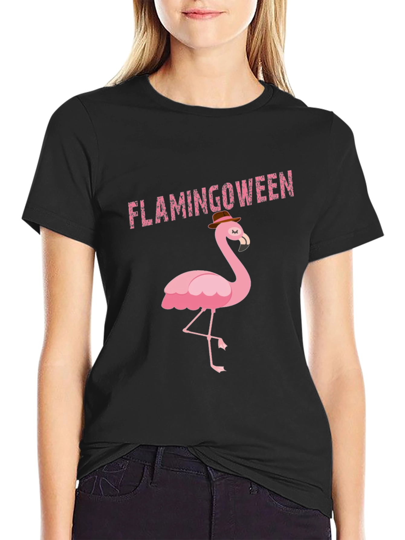 Flamingoween Black T-Shirt - Mens