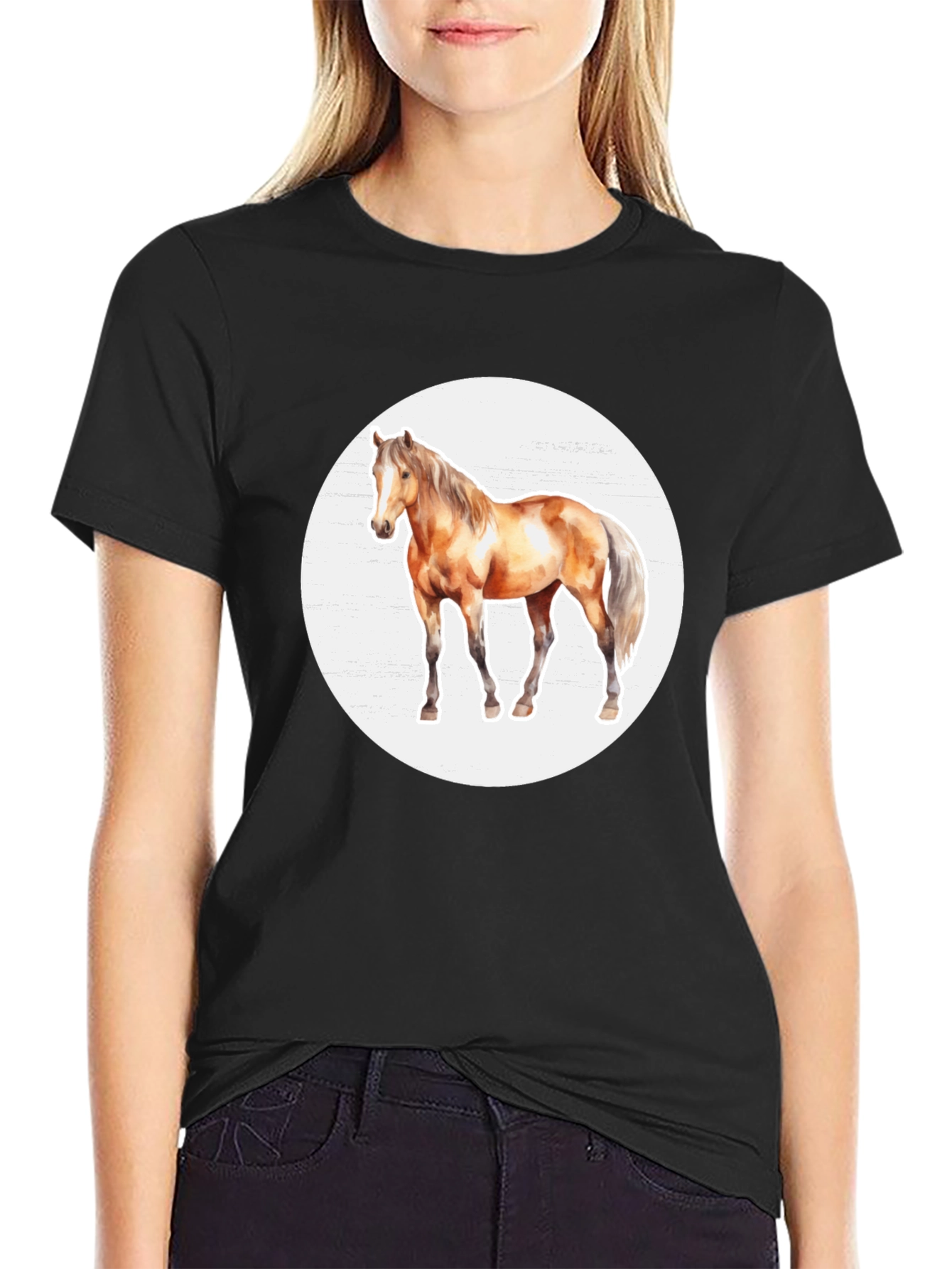 Horse Graphic Tee - Mens Black T-Shirt