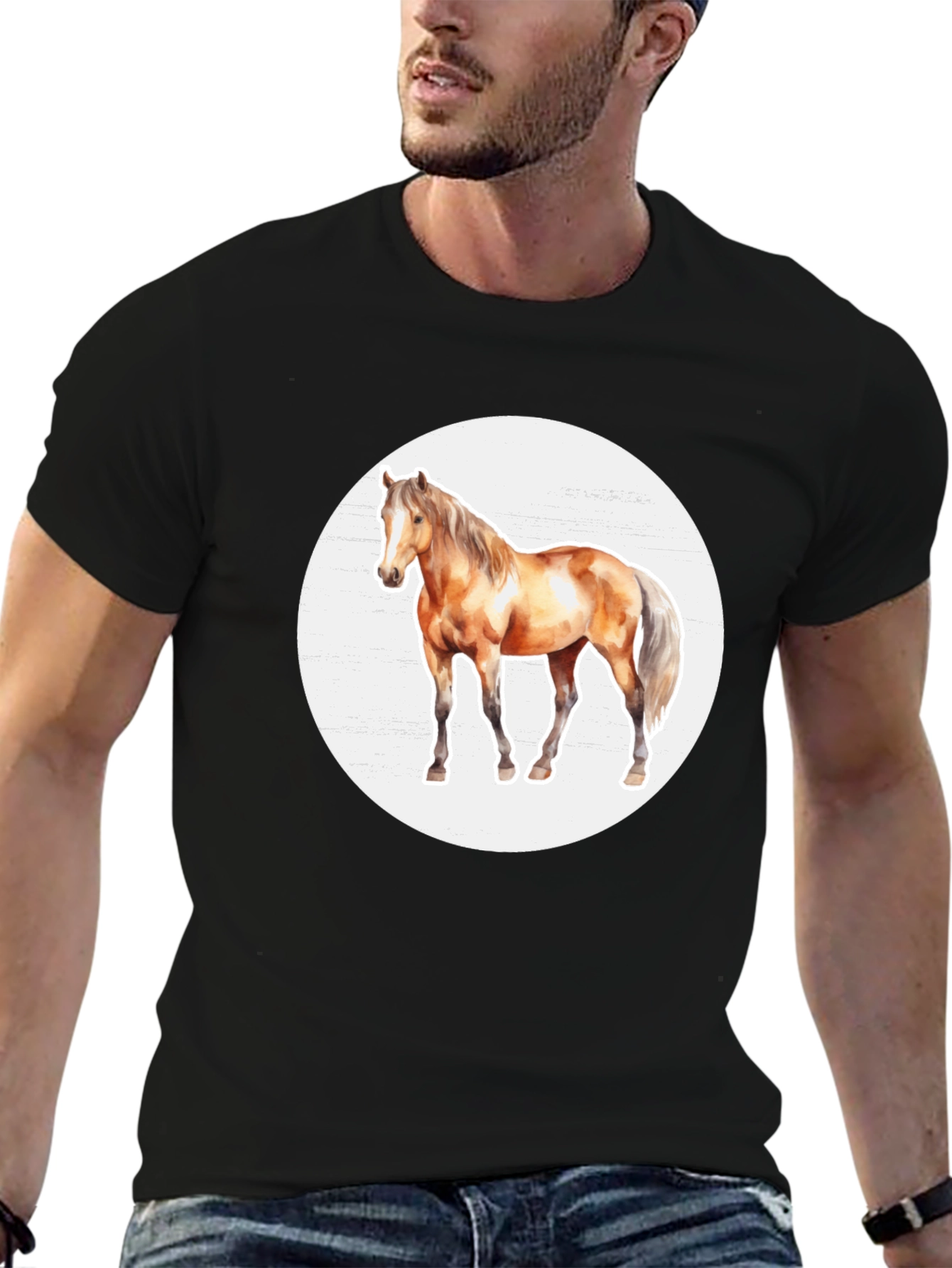 Horse Graphic Tee - Mens Black T-Shirt
