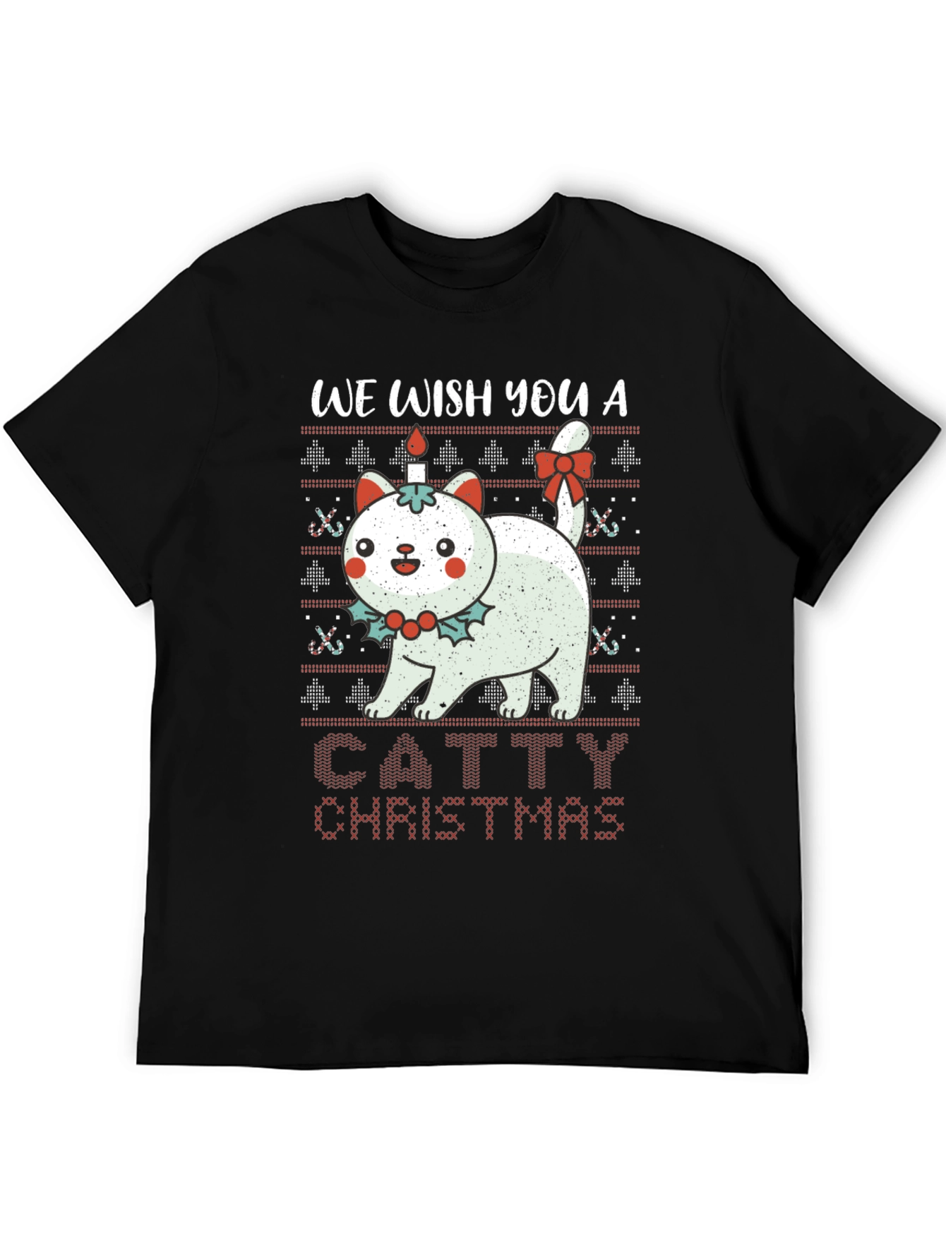 Catty Christmas T-Shirt - Holiday Sweater Design