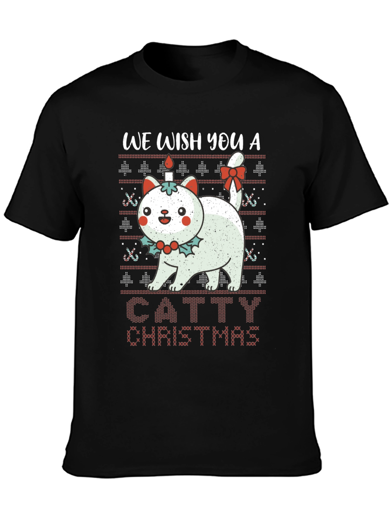 Catty Christmas T-Shirt - Holiday Sweater Design