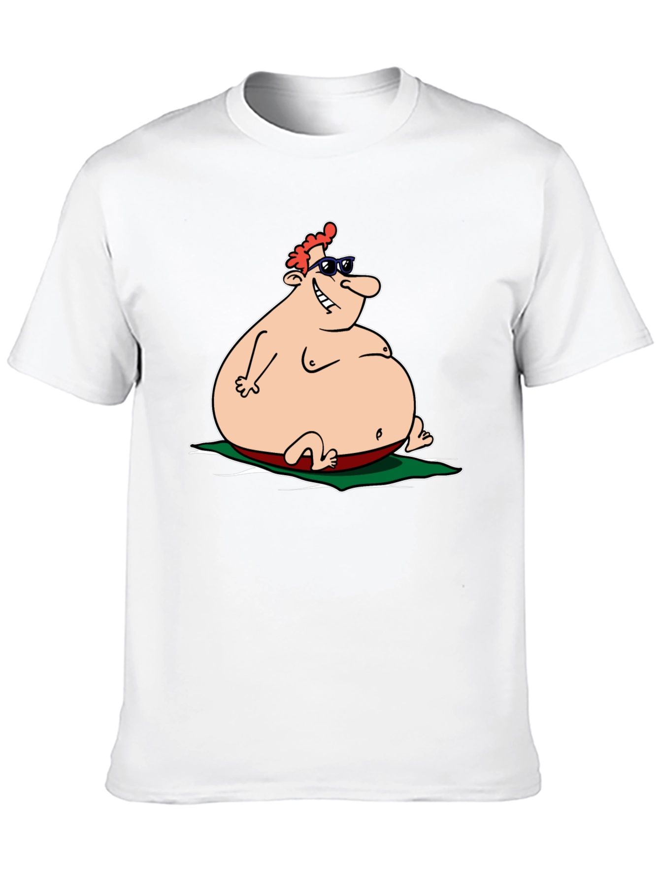 Humorous Cartoon Beach Bod T-Shirt - Black