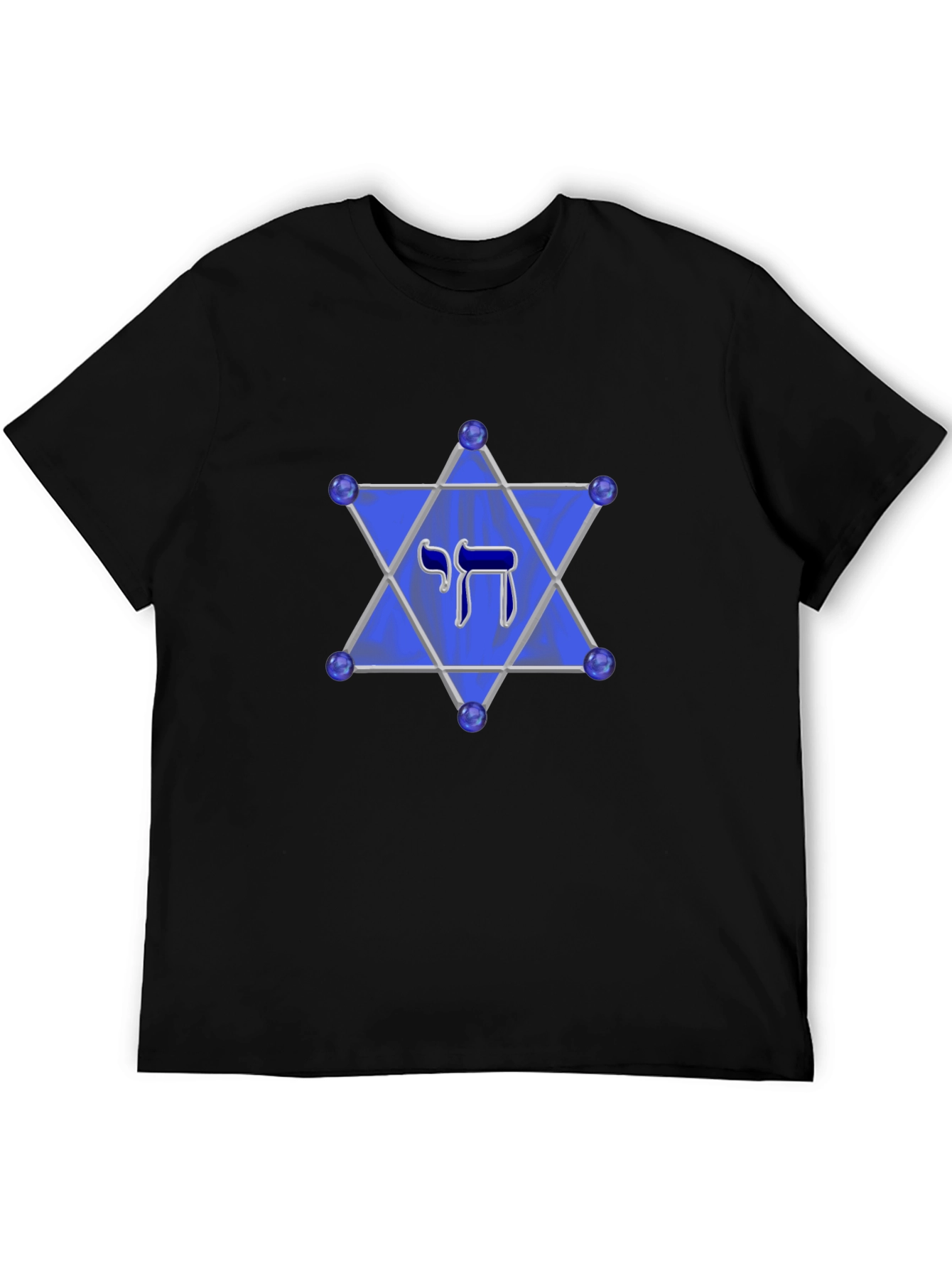 Chai Star of David Mens Black T-Shirt