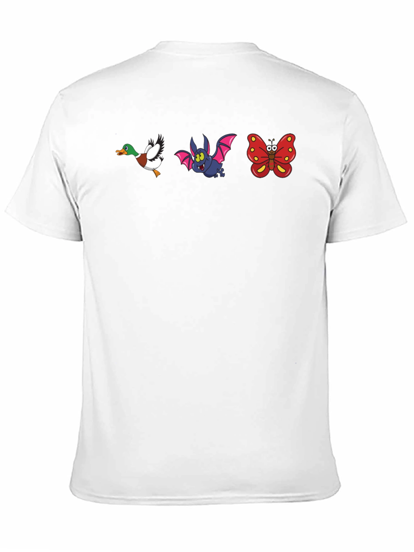 Cartoon Animal Print Black T-Shirt
