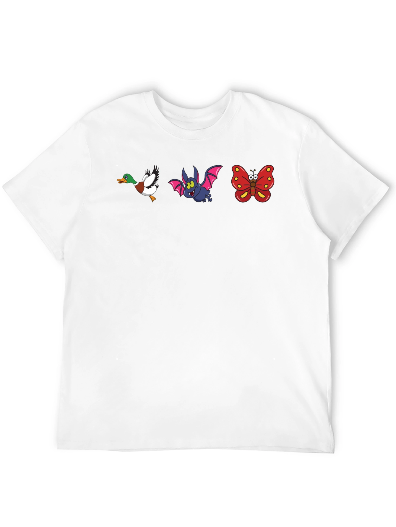 Cartoon Animal Print Black T-Shirt