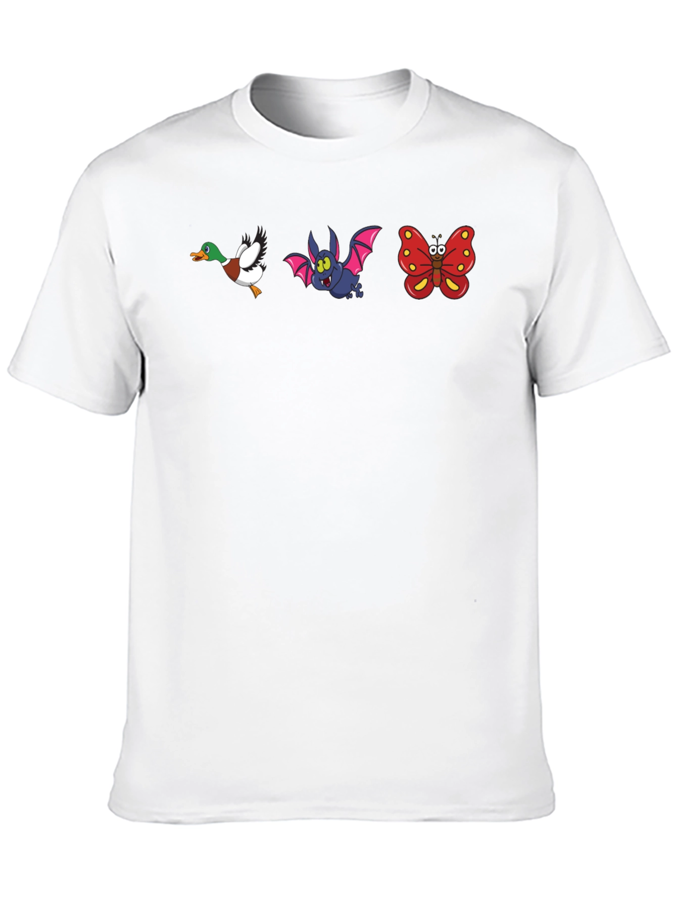 Cartoon Animal Print Black T-Shirt