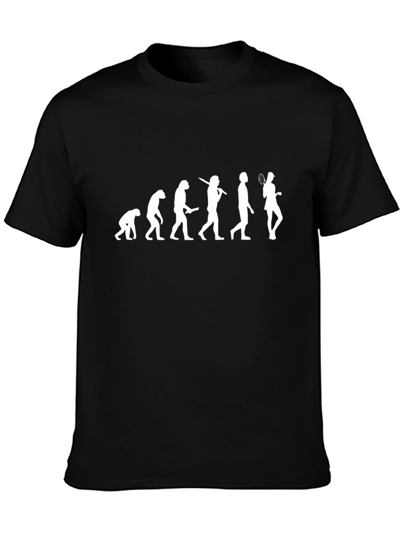 Evolution of Badminton Black T-Shirt
