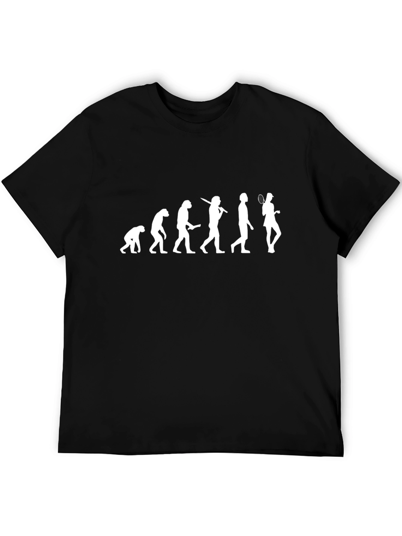 Evolution of Badminton Black T-Shirt