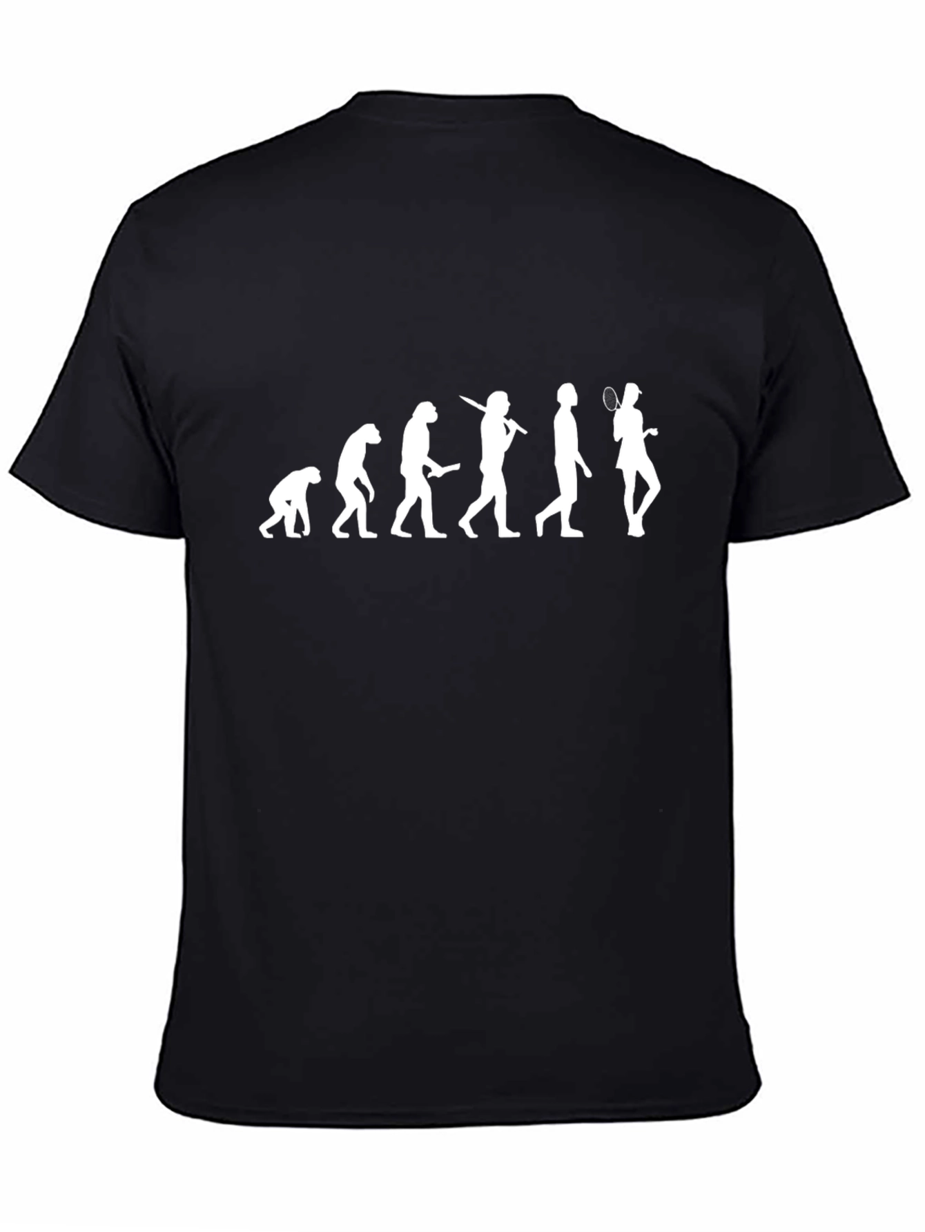 Evolution of Badminton Black T-Shirt