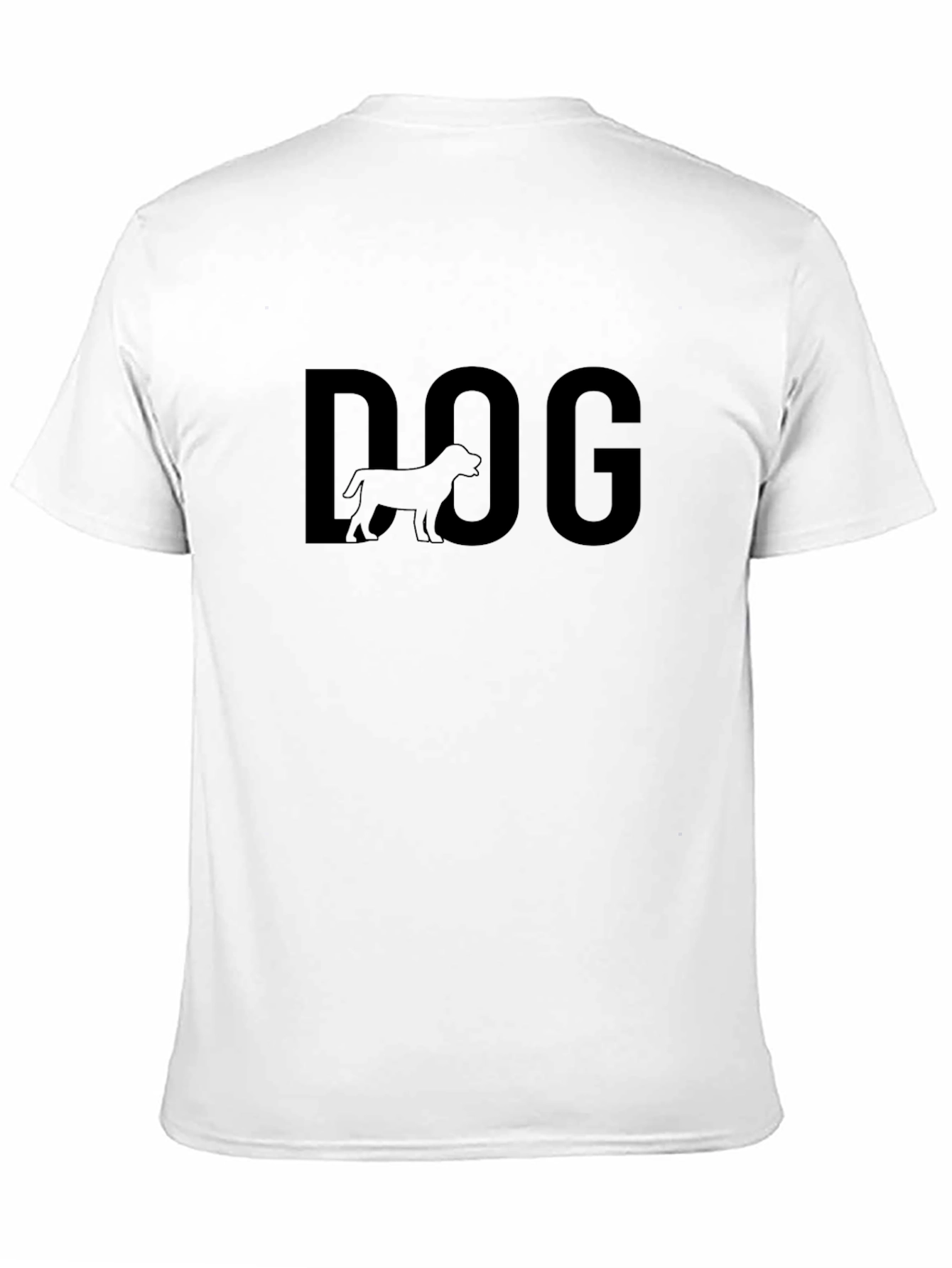 Dog Graphic Tee - Black Cotton T-Shirt