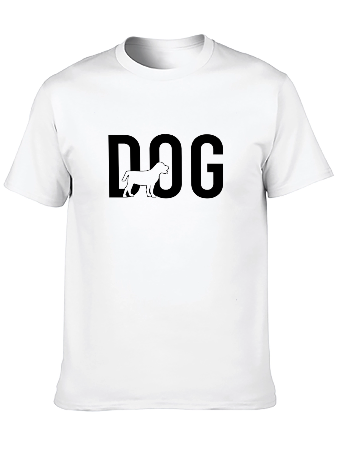 Dog Graphic Tee - Black Cotton T-Shirt