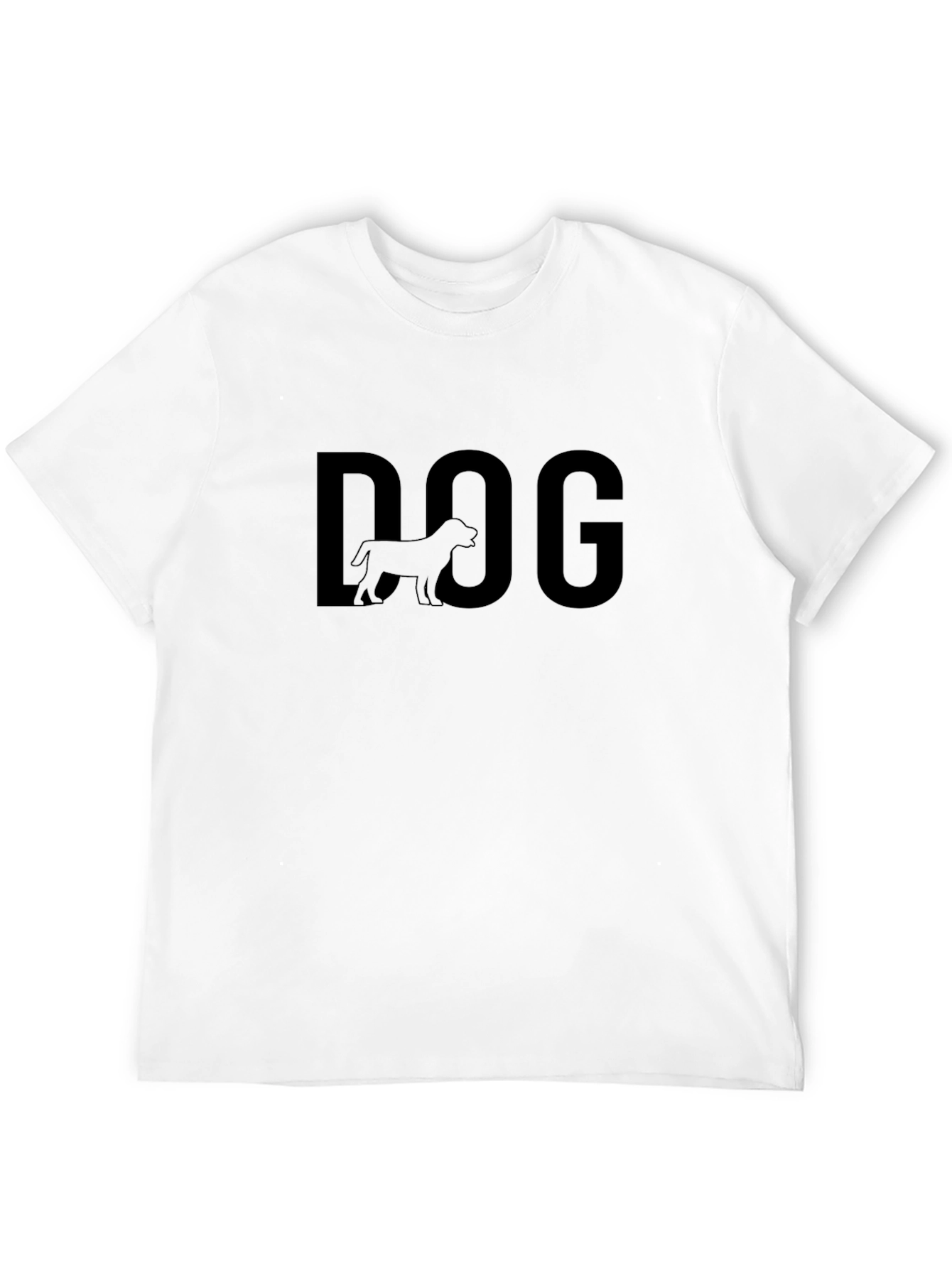 Dog Graphic Tee - Black Cotton T-Shirt
