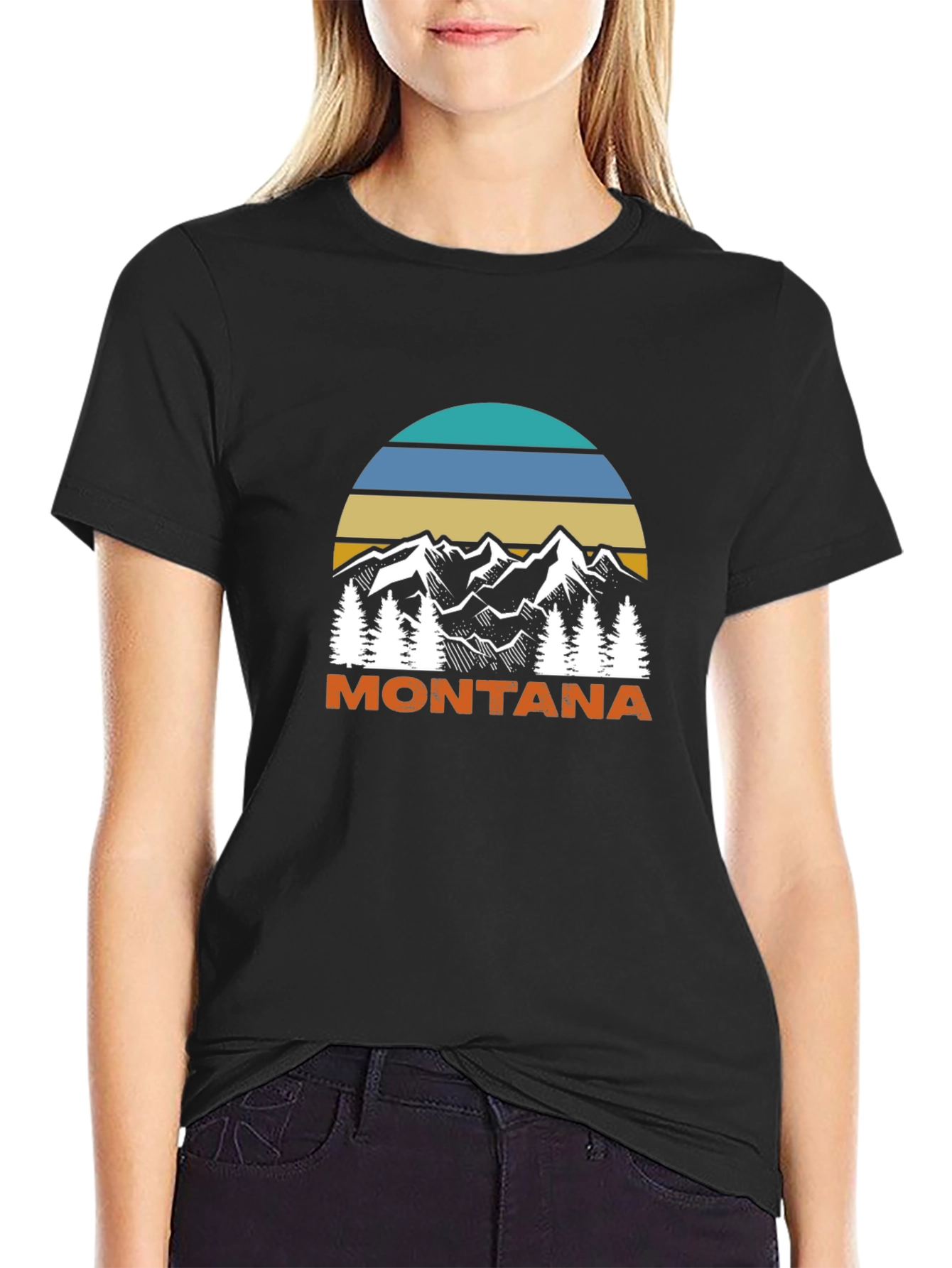 Montana Mountain Scene Graphic T-Shirt