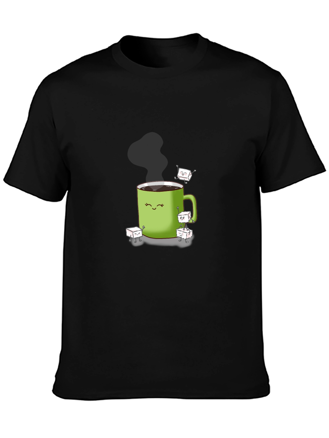 Coffee Cup & Sugar Cubes Graphic T-Shirt