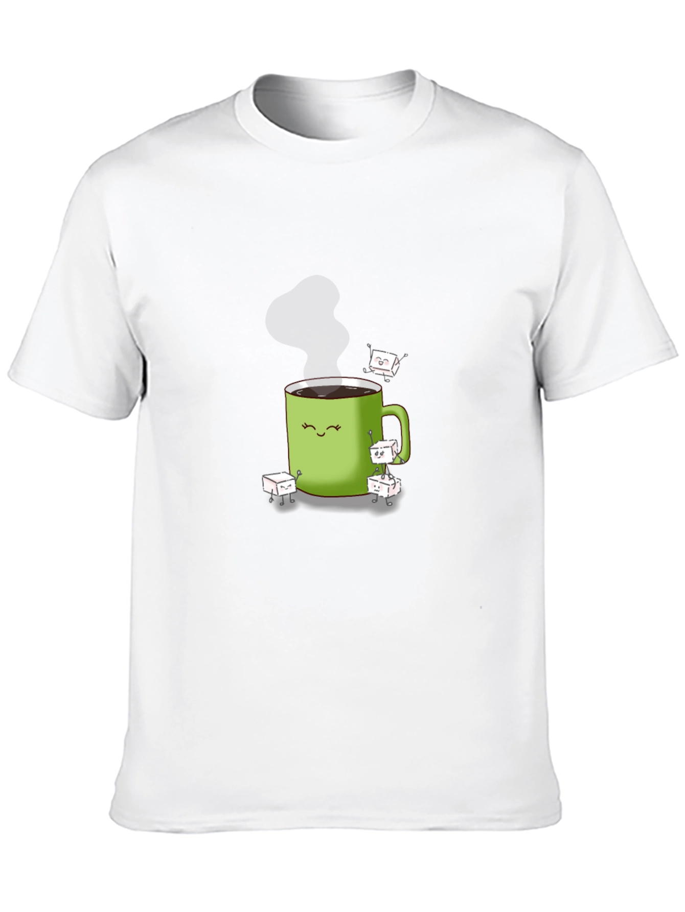 Coffee Cup & Sugar Cubes Graphic T-Shirt