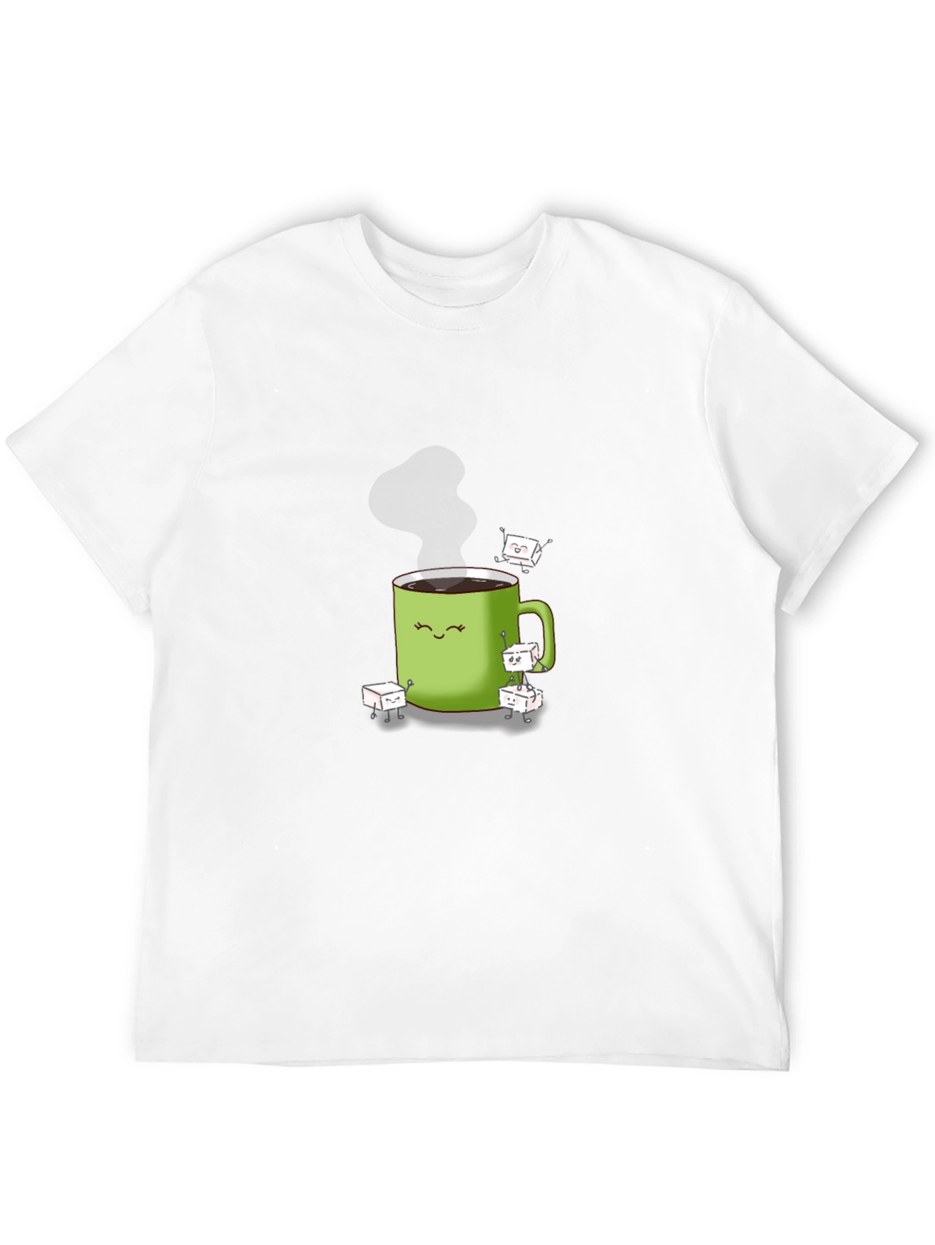 Coffee Cup & Sugar Cubes Graphic T-Shirt