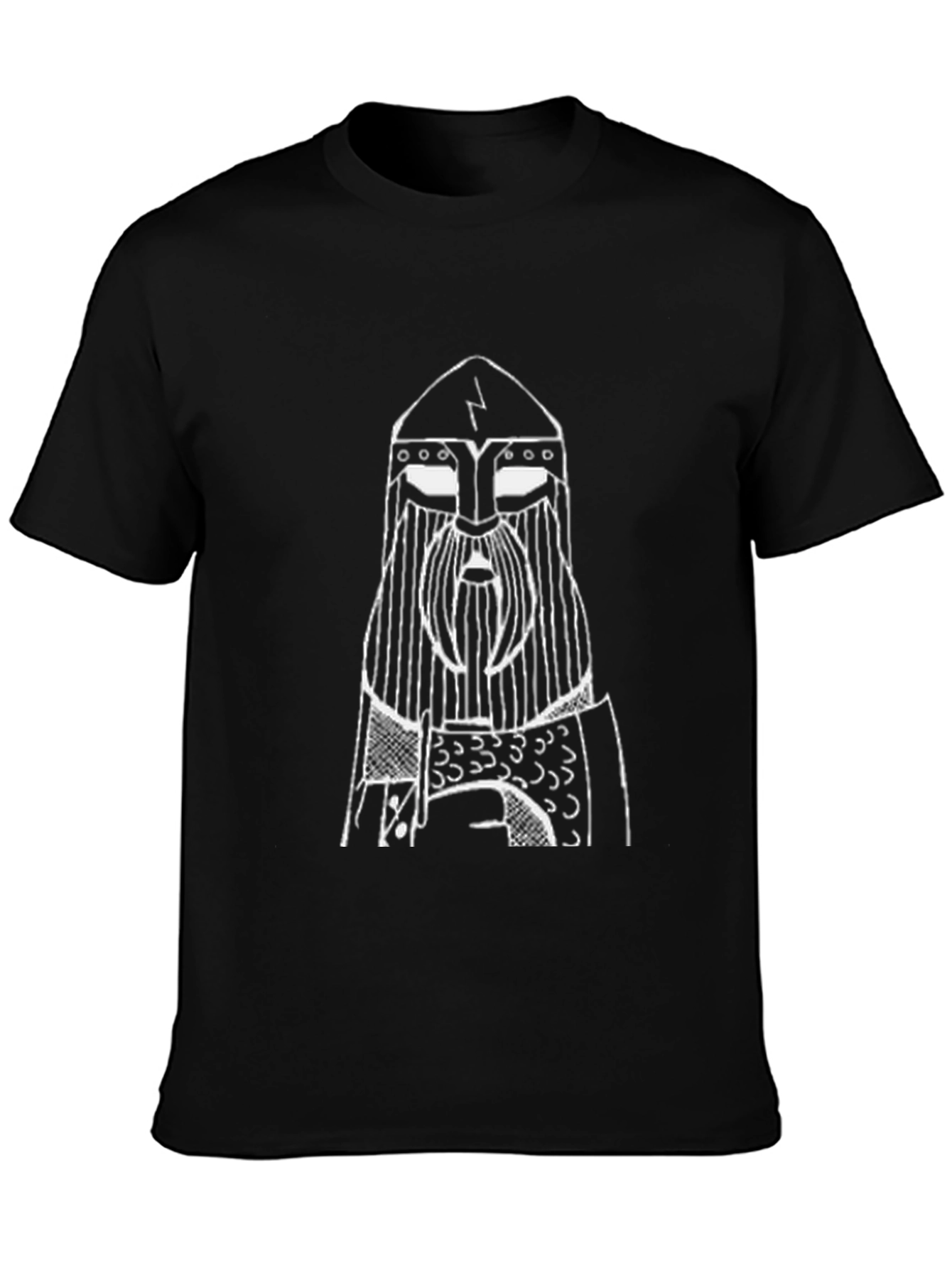 Viking Warrior Graphic Tee - Black Cotton T-Shirt
