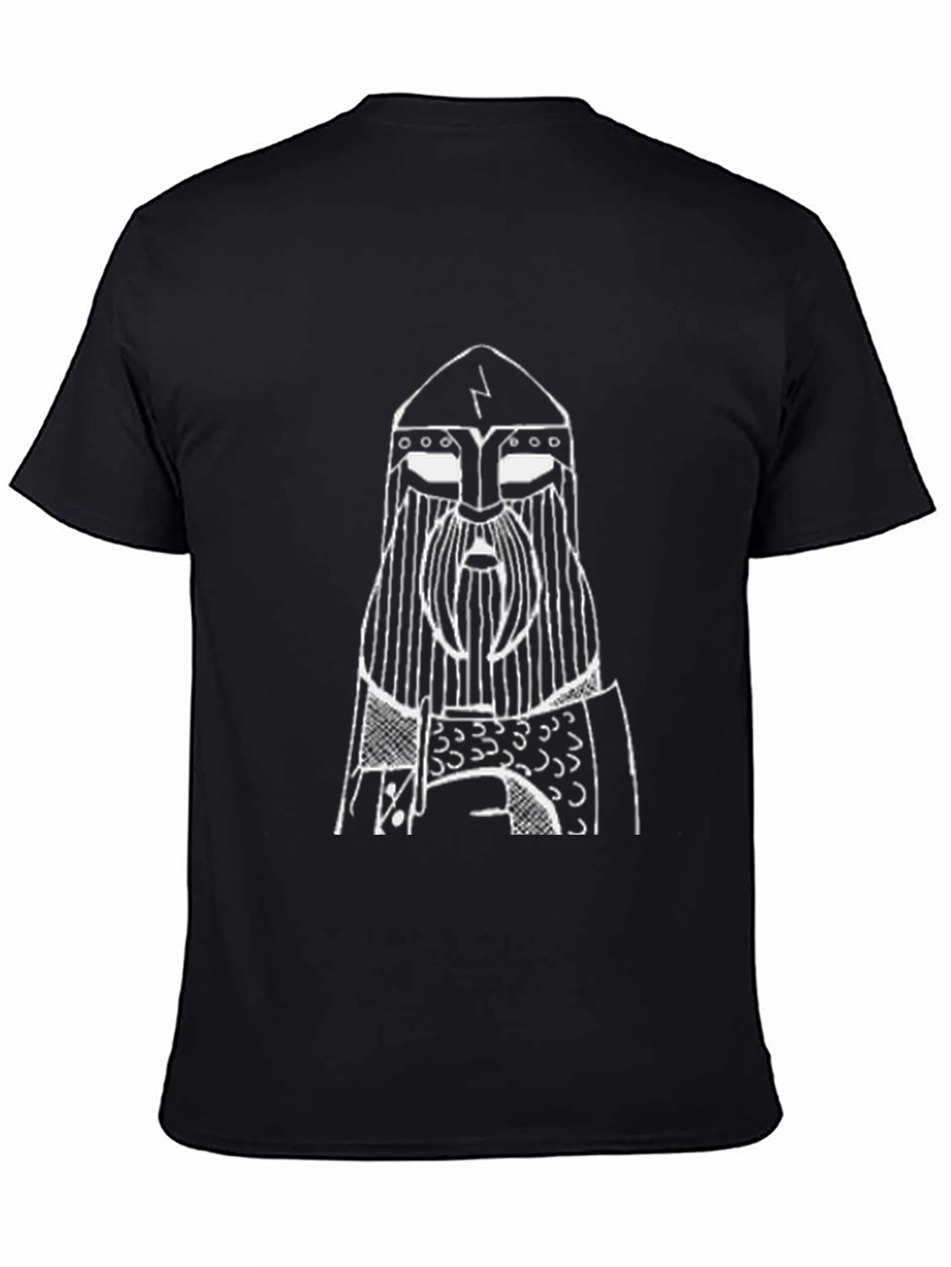 Viking Warrior Graphic Tee - Black Cotton T-Shirt