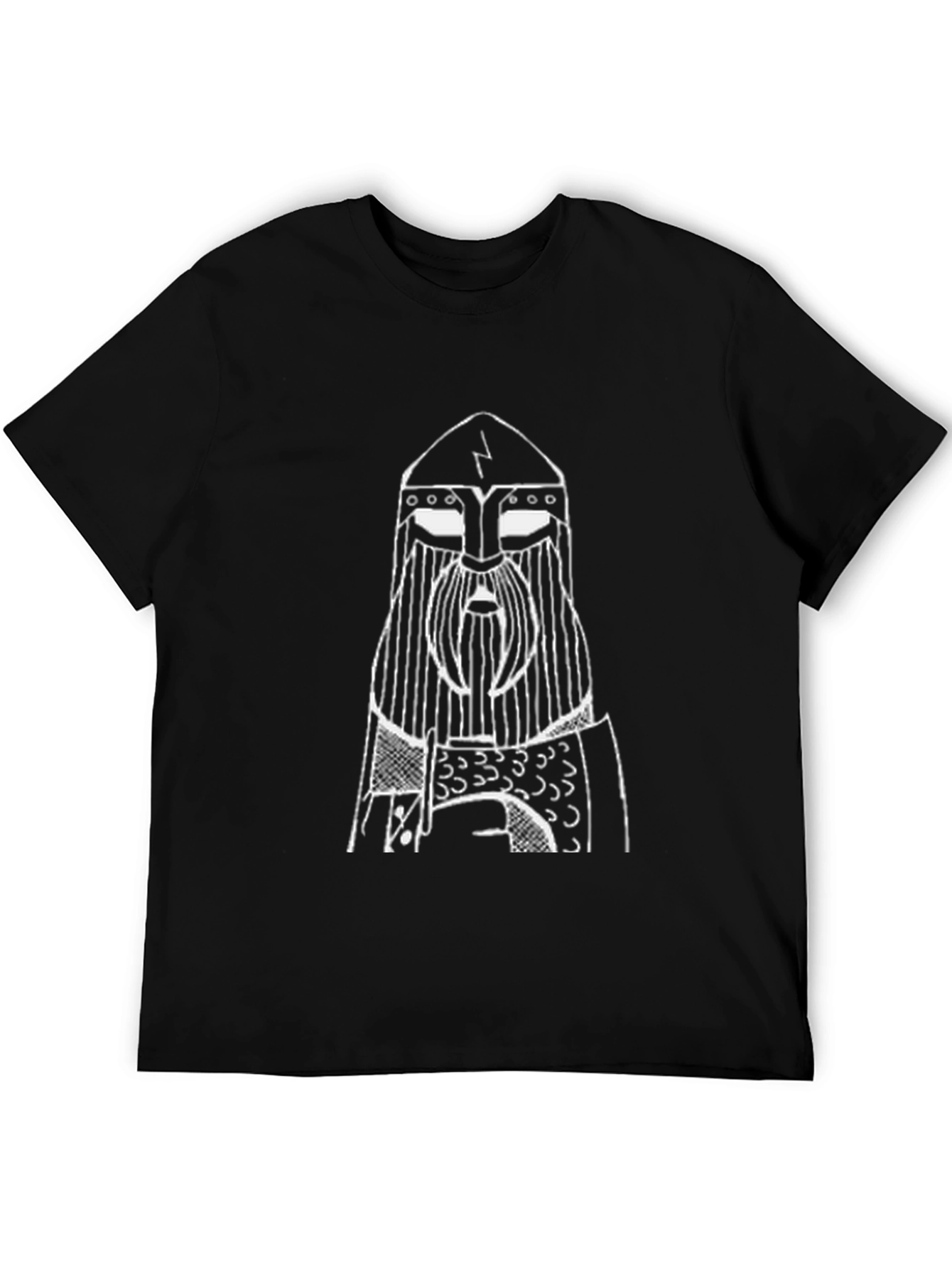 Viking Warrior Graphic Tee - Black Cotton T-Shirt