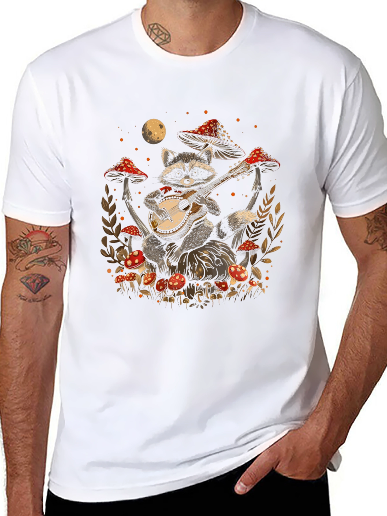 Raccoon Guitarist Graphic Tee