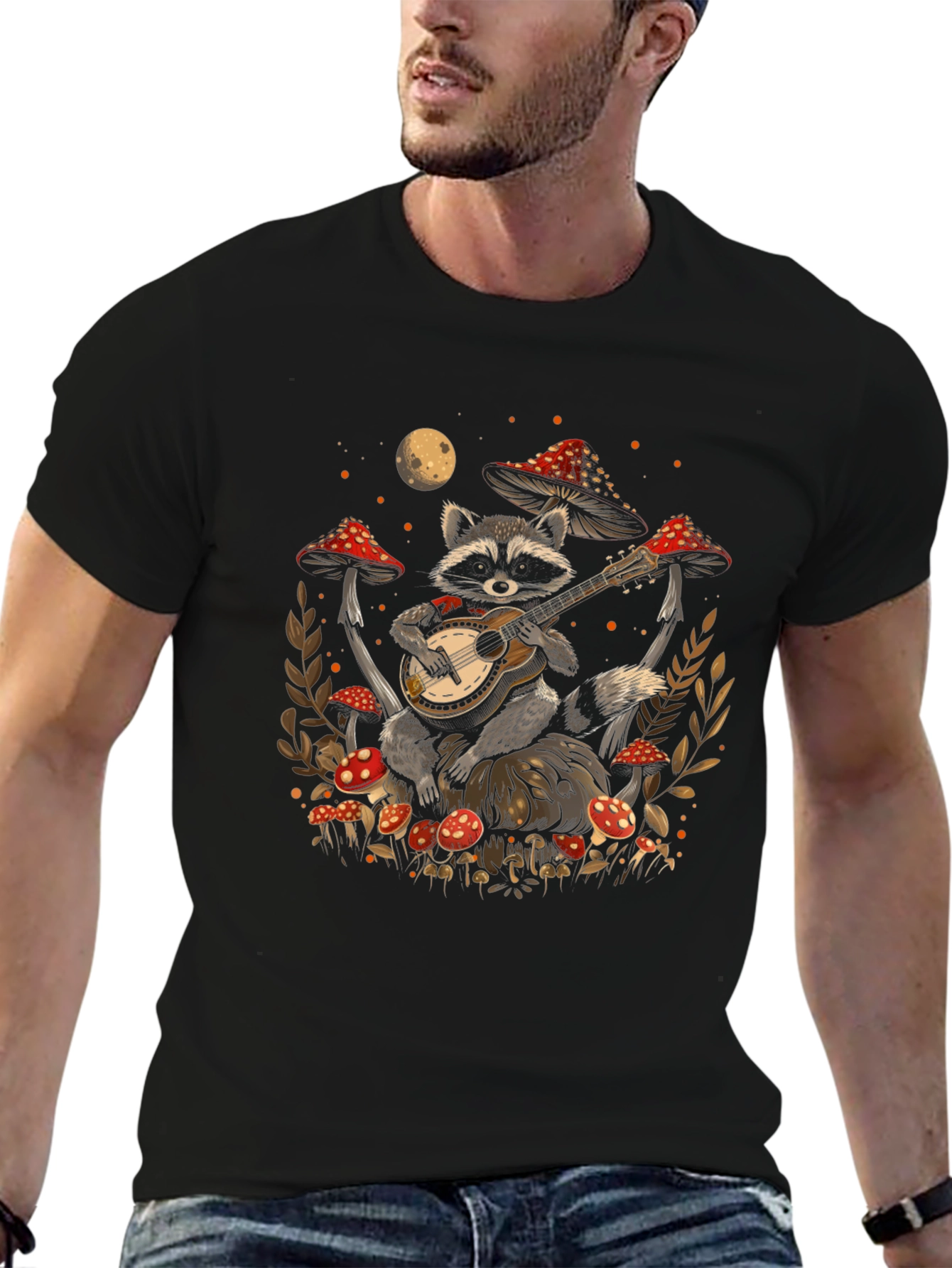 Raccoon Guitarist Graphic Tee