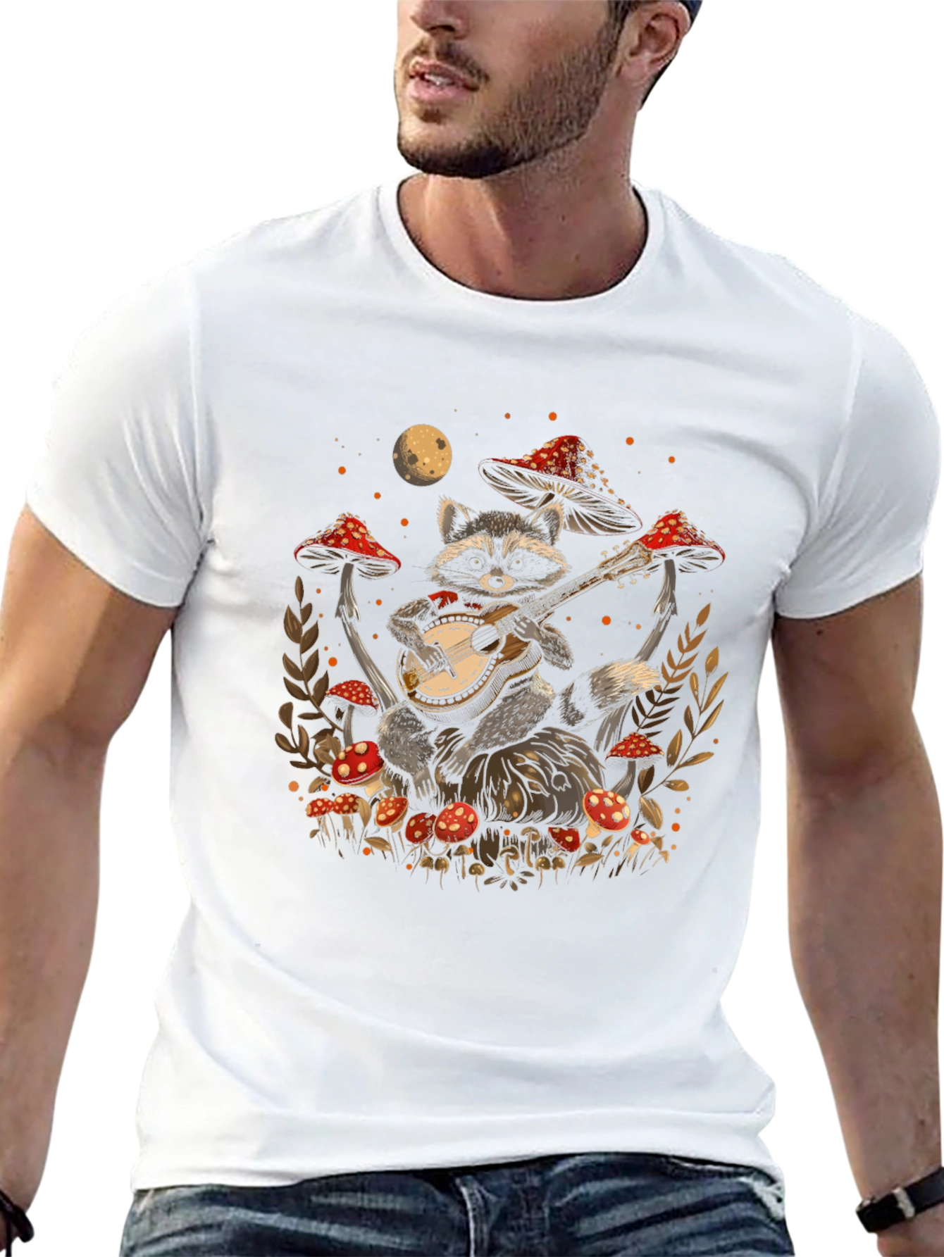 Raccoon Guitarist Graphic Tee