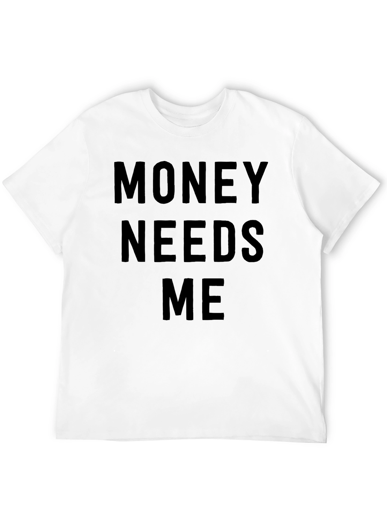 Money Needs Me Black Graphic Tee - Mens