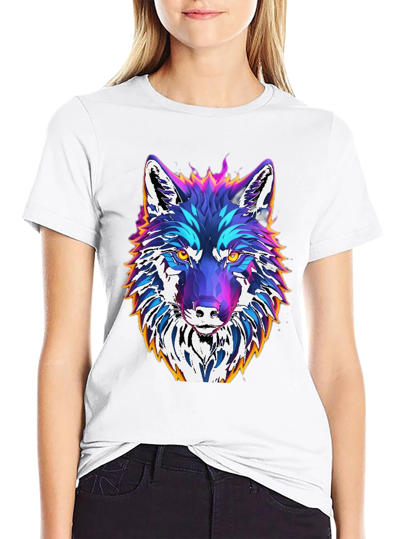 Vibrant Wolf Graphic Tee - Unique Design