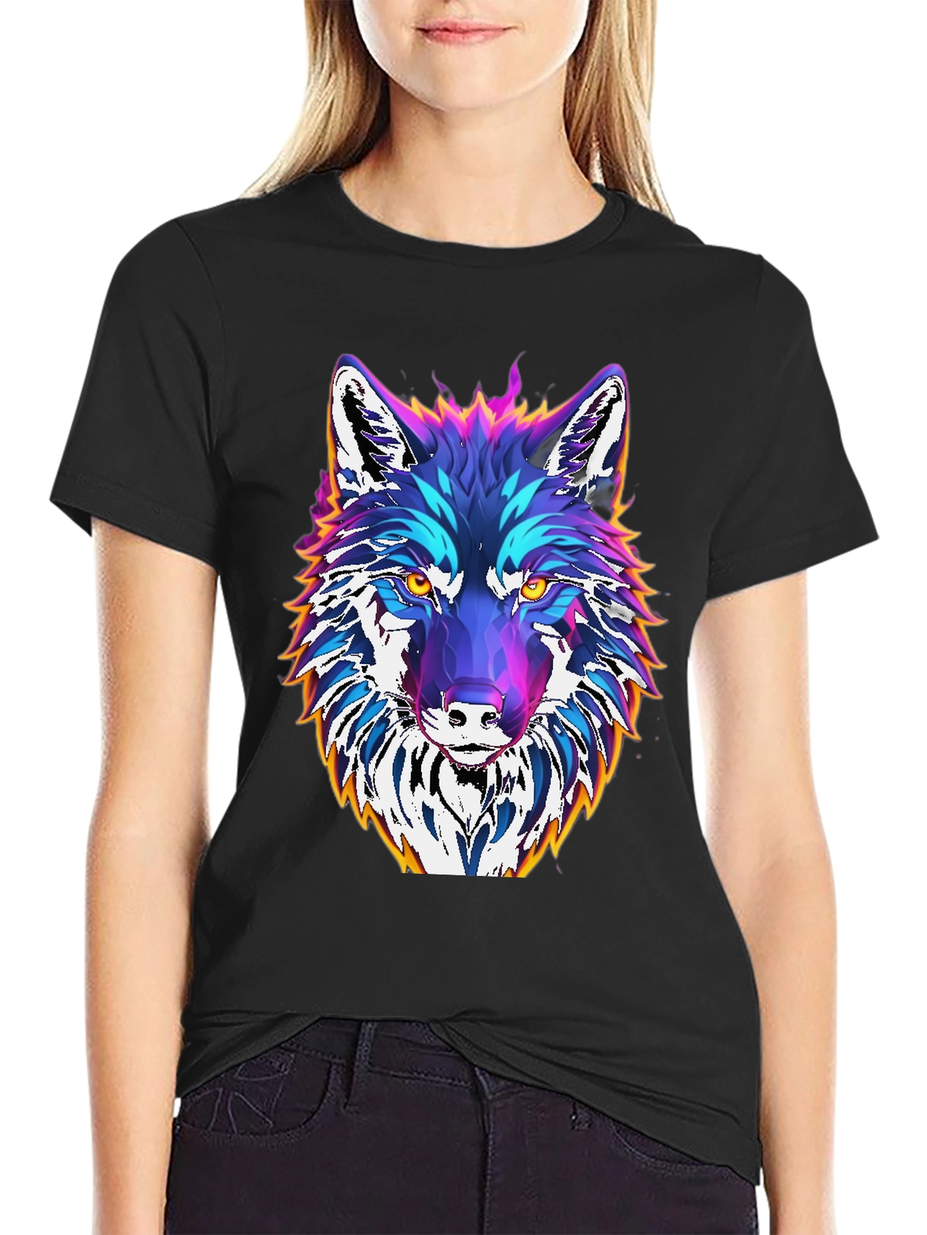 Vibrant Wolf Graphic Tee - Unique Design