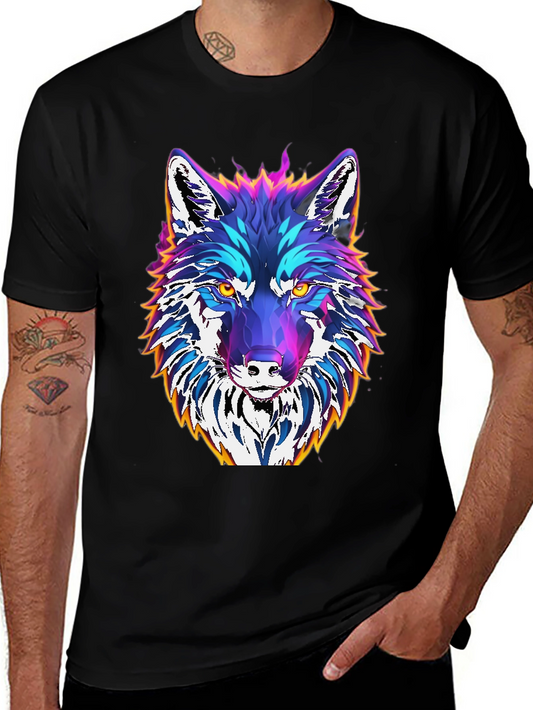 Vibrant Wolf Graphic Tee - Unique Design