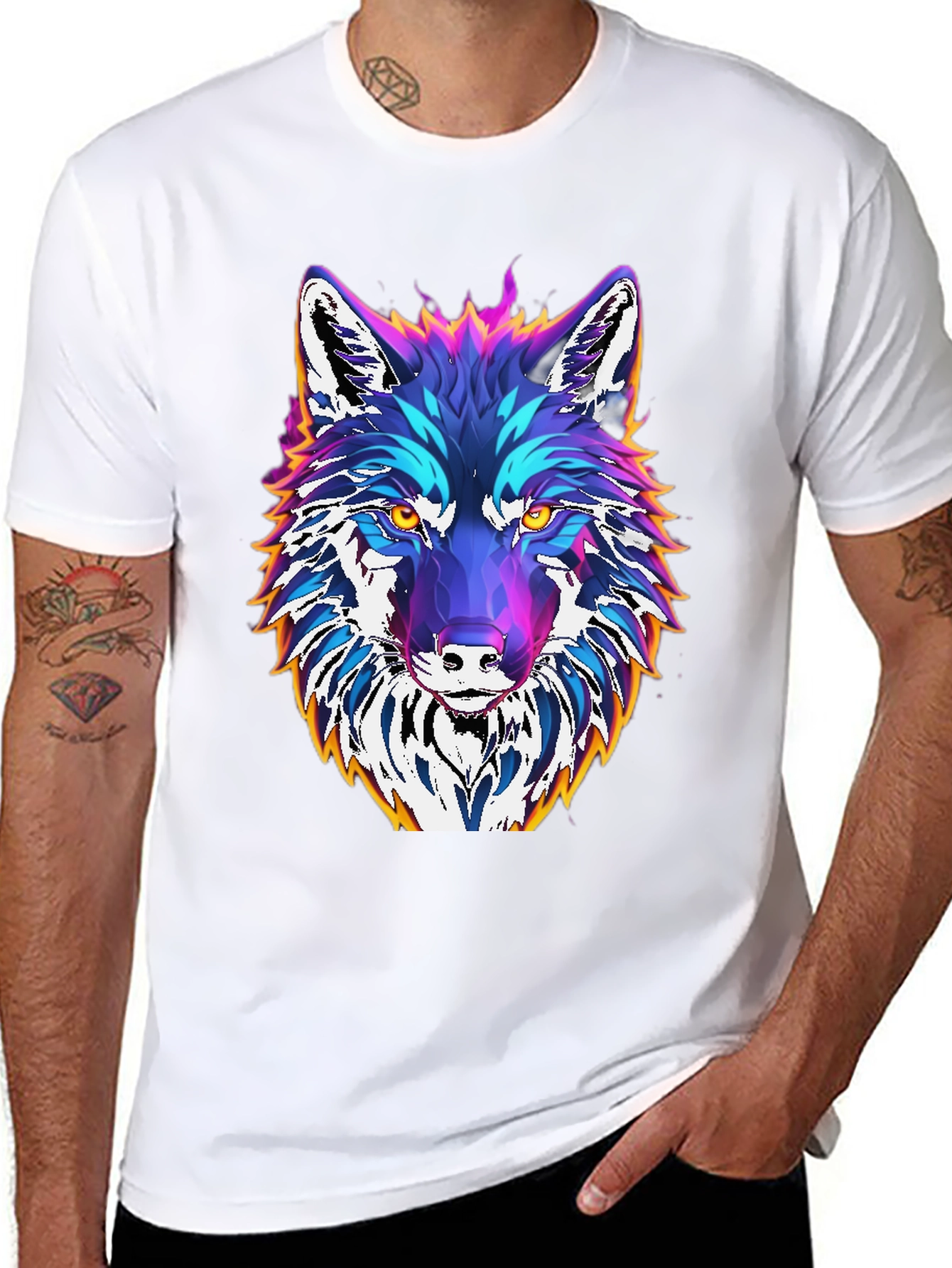 Vibrant Wolf Graphic Tee - Unique Design