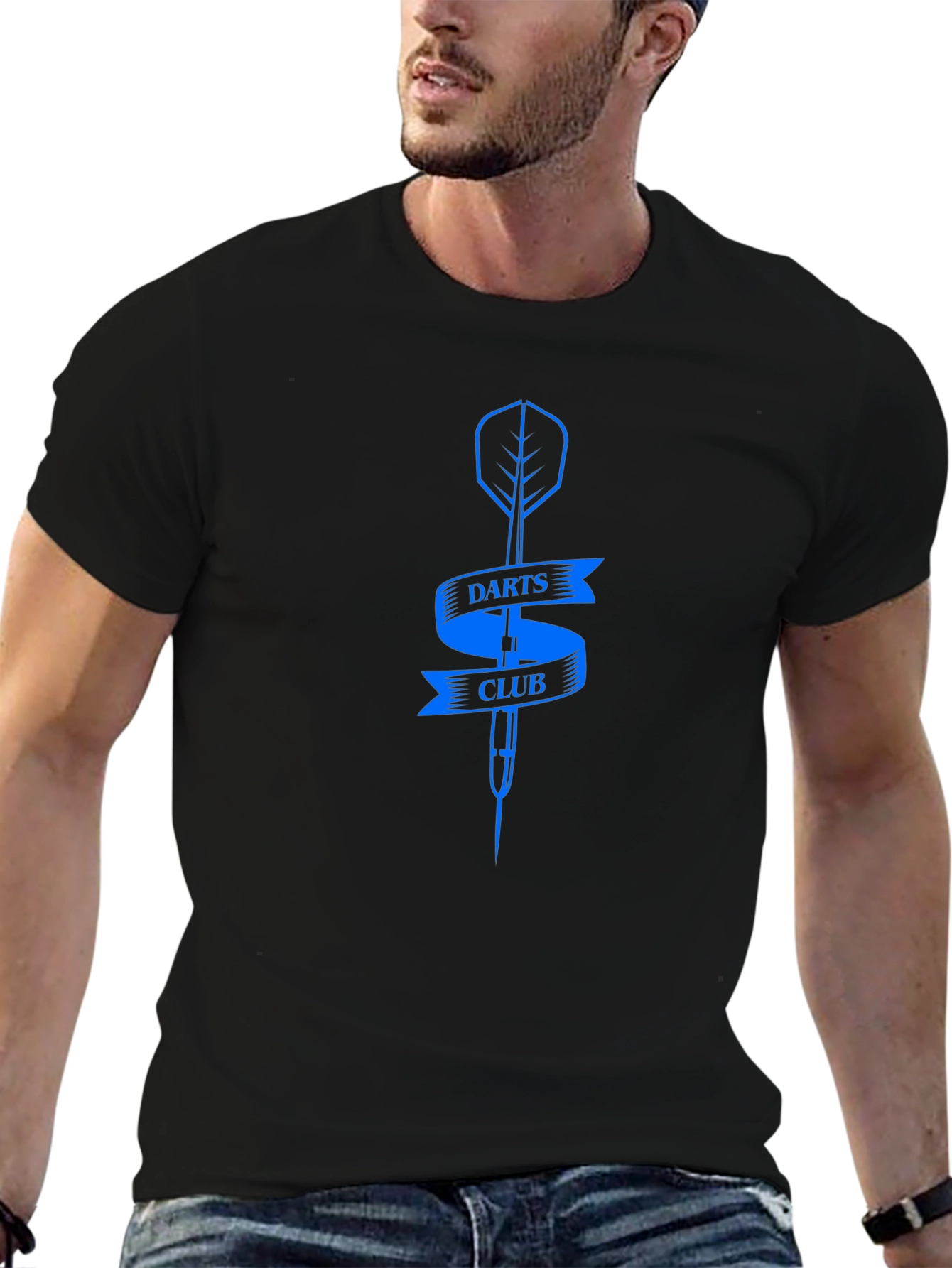 Darts Club Graphic Tee - Stylish Black T-Shirt