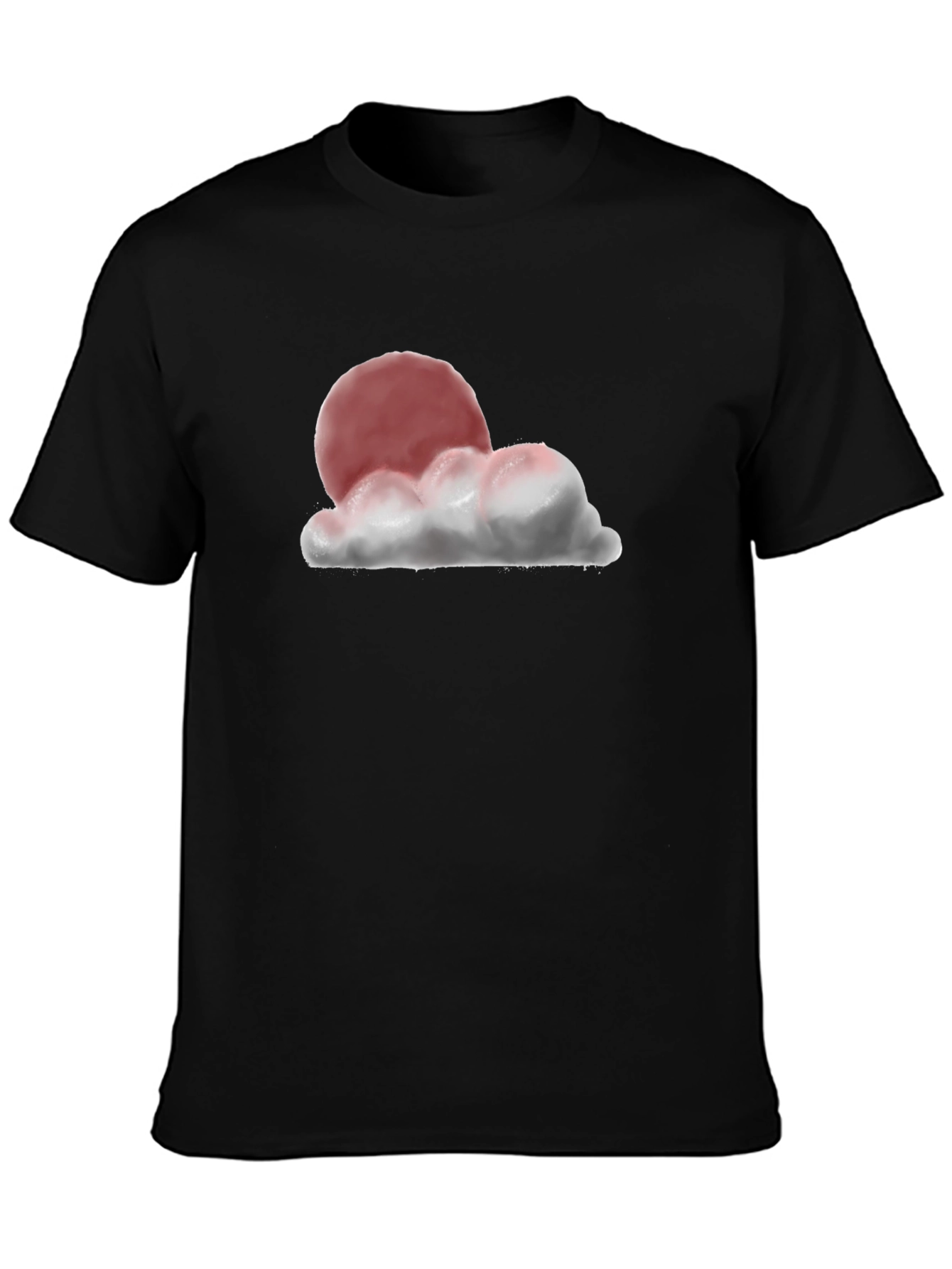 Sunset Cloud Graphic T-Shirt - Relaxed Fit Black Tee
