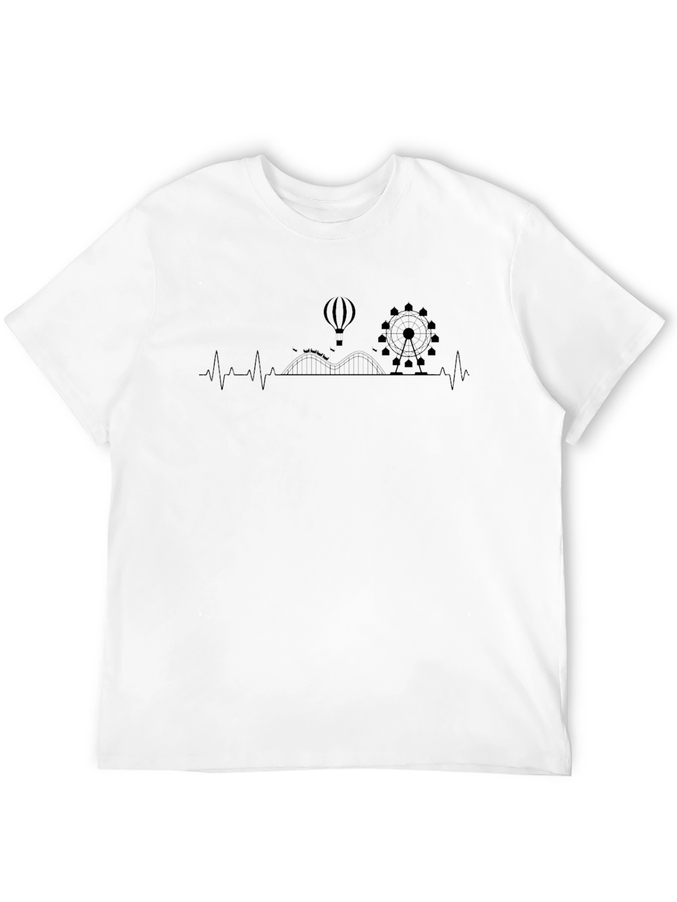 Amusement Park Heartbeat Graphic Tee - Black