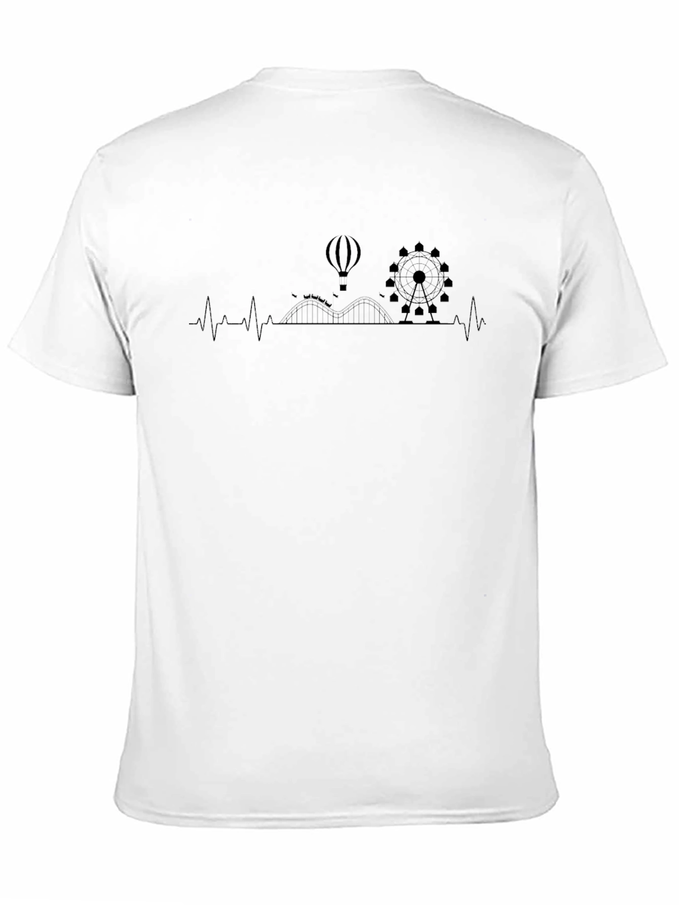 Amusement Park Heartbeat Graphic Tee - Black
