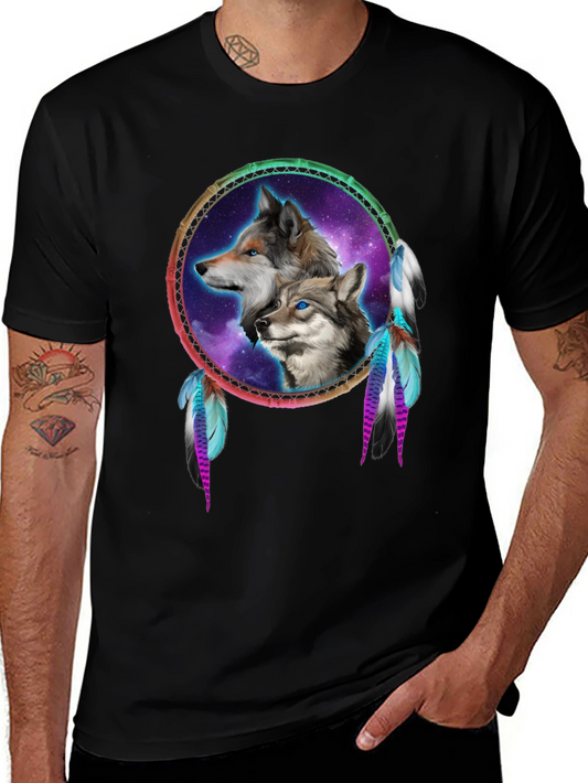 Wolf Dreamcatcher Black T-Shirt