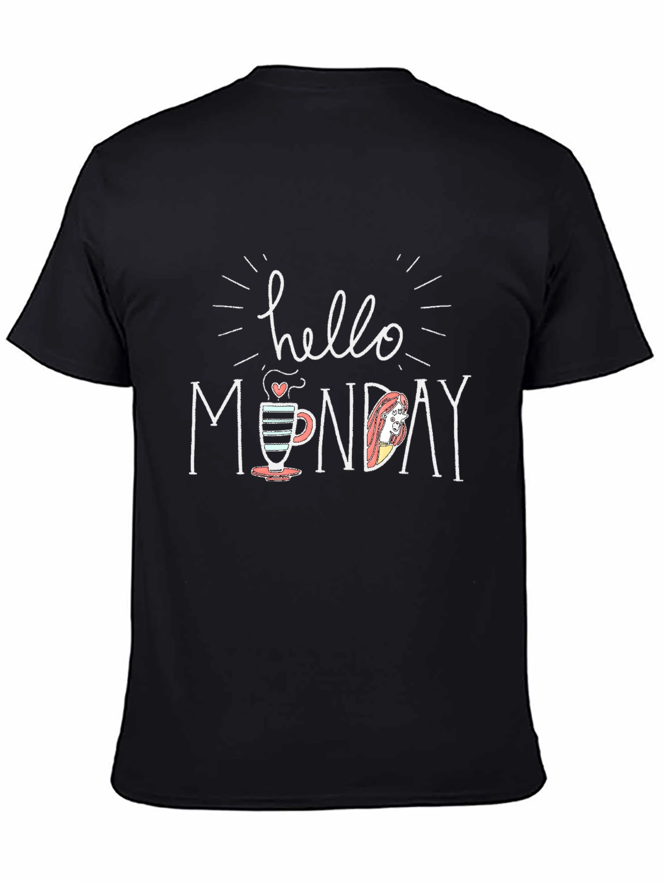 Hello Monday T-Shirt - Cute Coffee Cup Graphic Tee