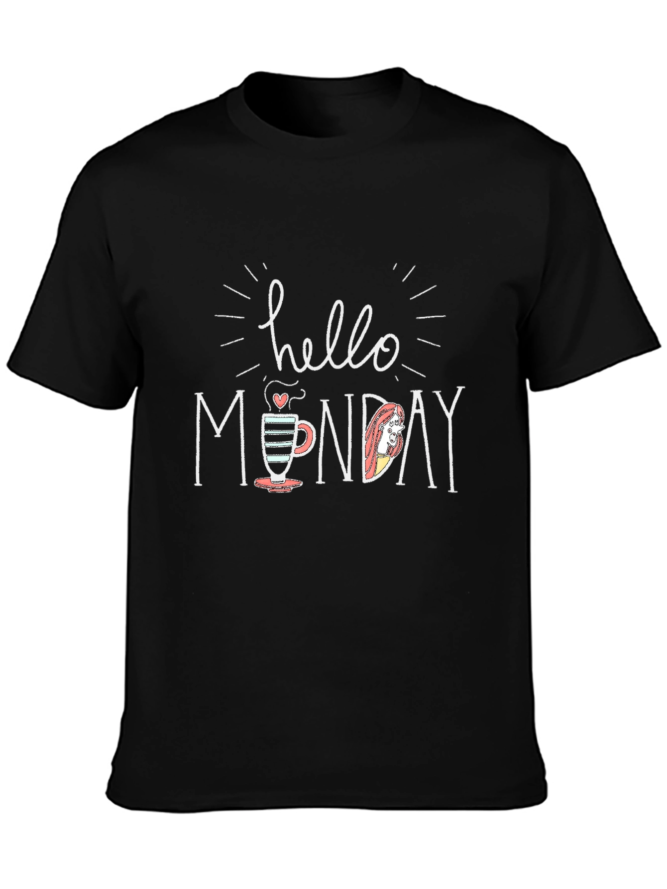 Hello Monday T-Shirt - Cute Coffee Cup Graphic Tee