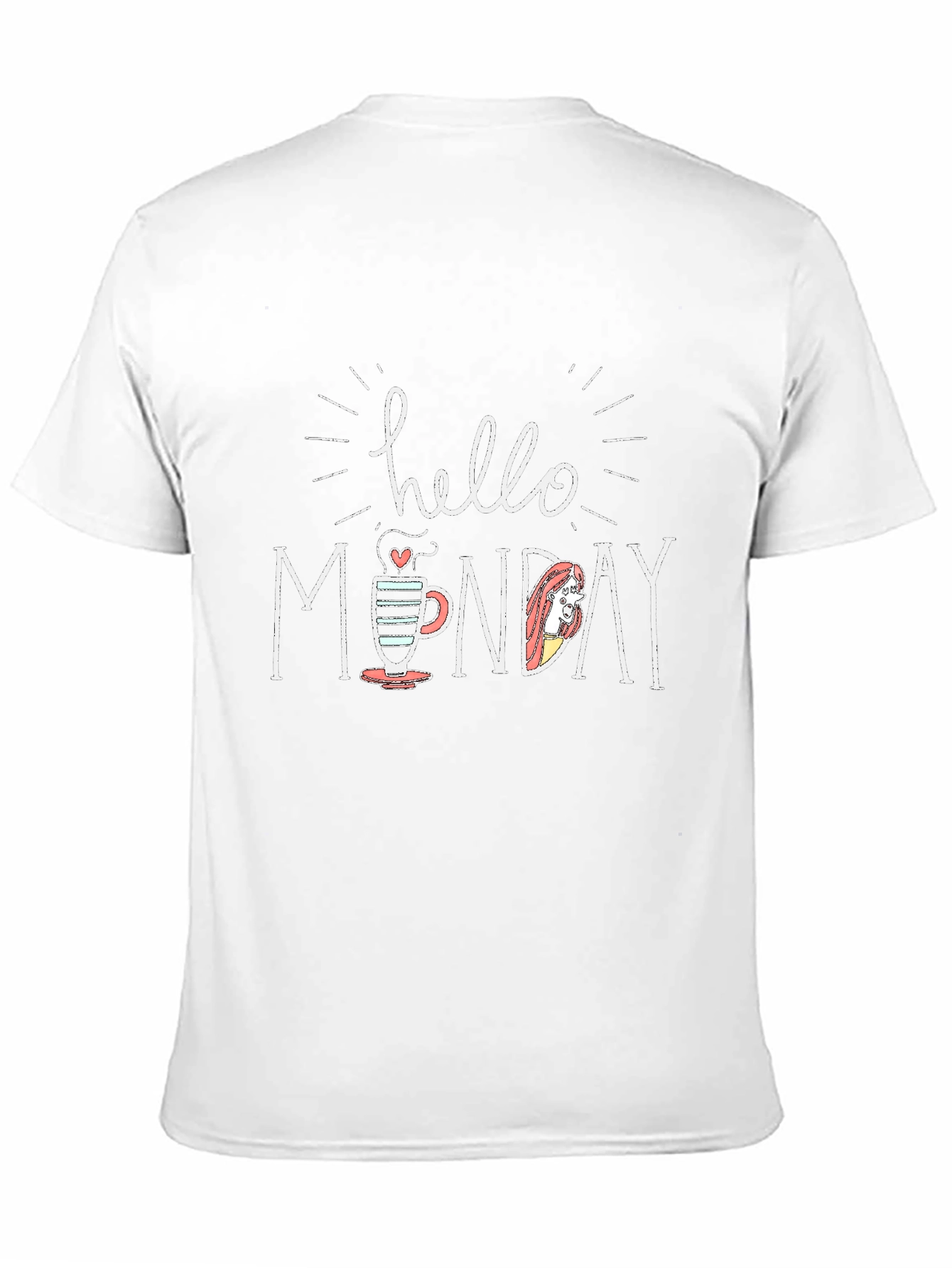 Hello Monday T-Shirt - Cute Coffee Cup Graphic Tee