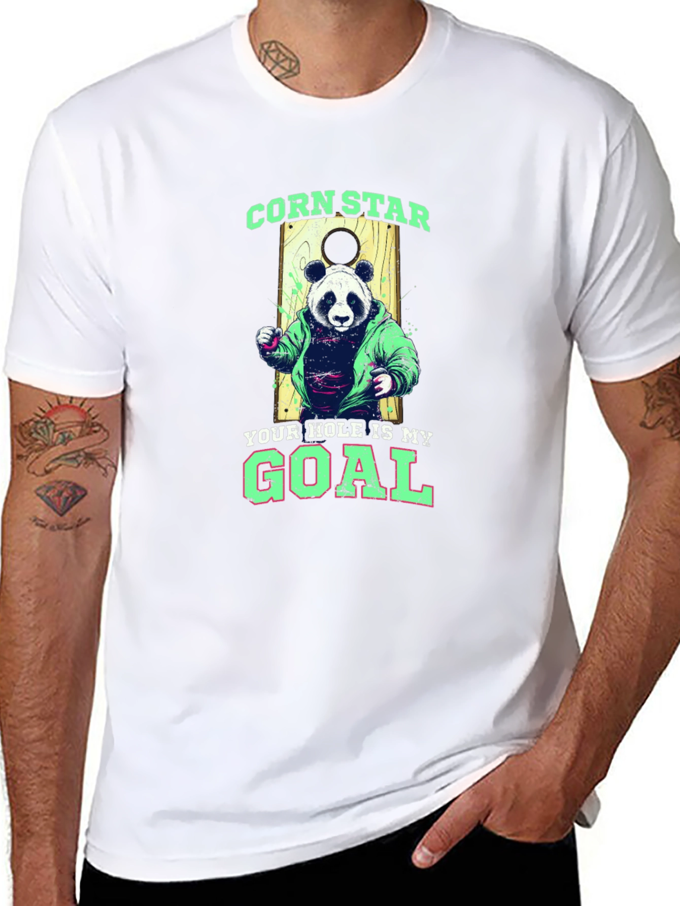 Corn Star Panda Graphic T-Shirt