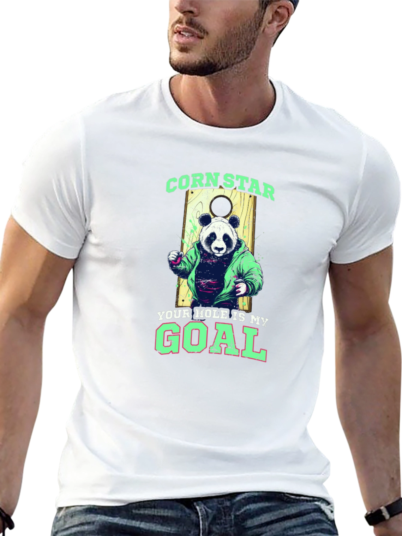 Corn Star Panda Graphic T-Shirt
