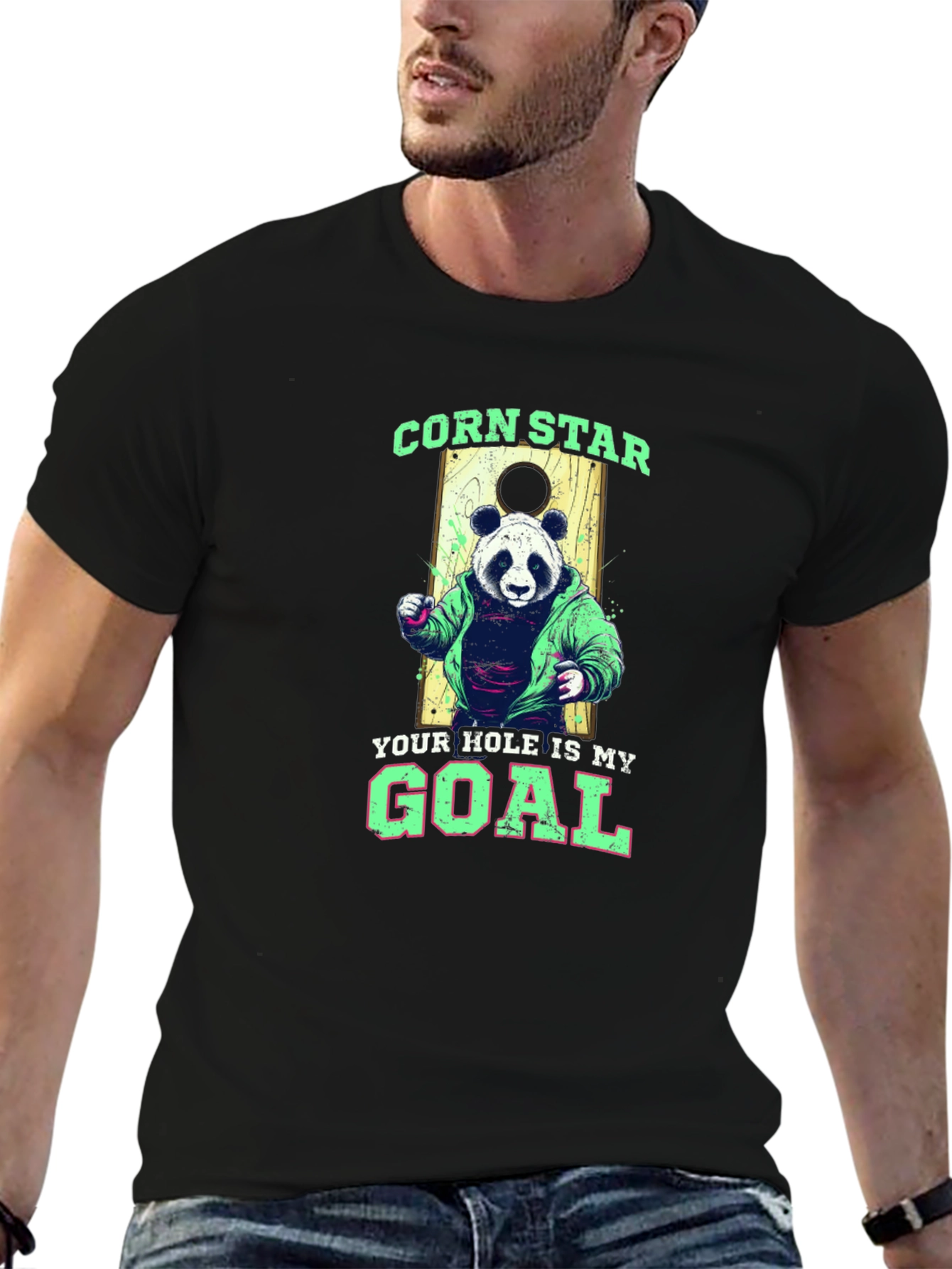 Corn Star Panda Graphic T-Shirt