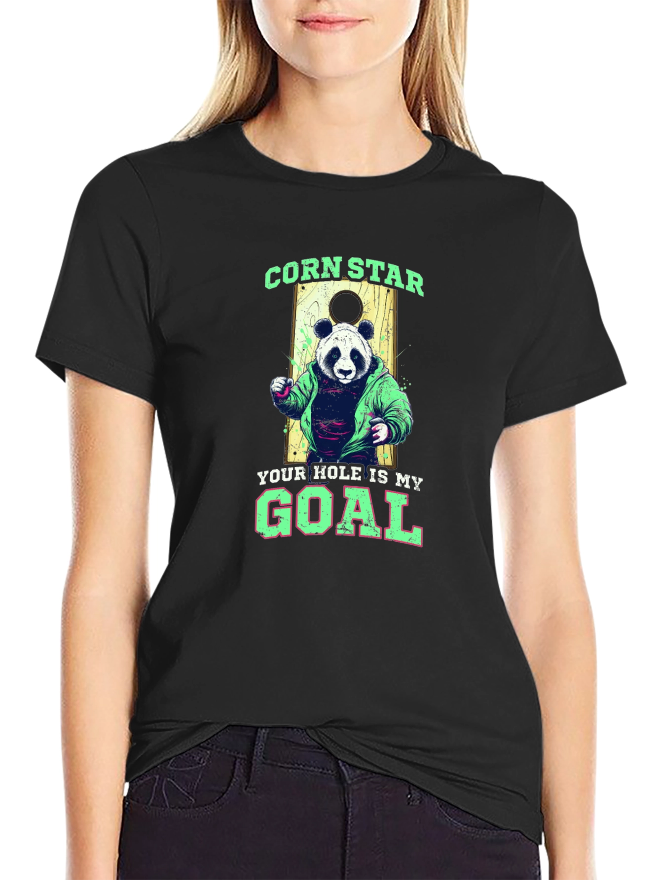 Corn Star Panda Graphic T-Shirt