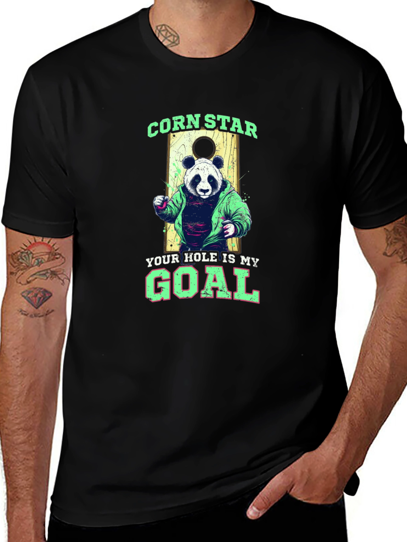 Corn Star Panda Graphic T-Shirt