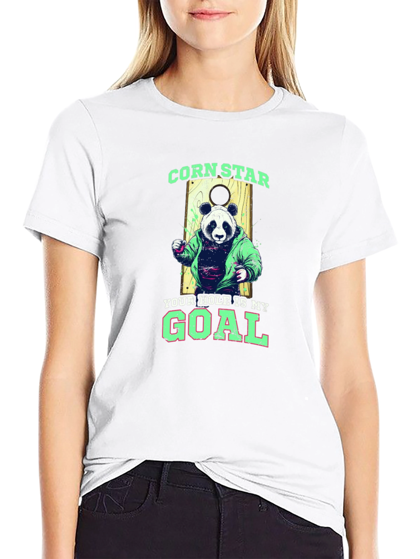 Corn Star Panda Graphic T-Shirt