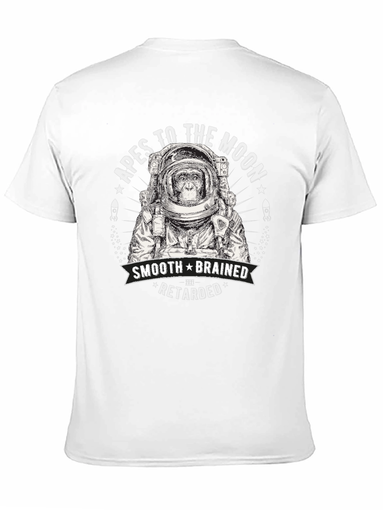 Apes to the Moon T-Shirt - Smooth Brain Edition