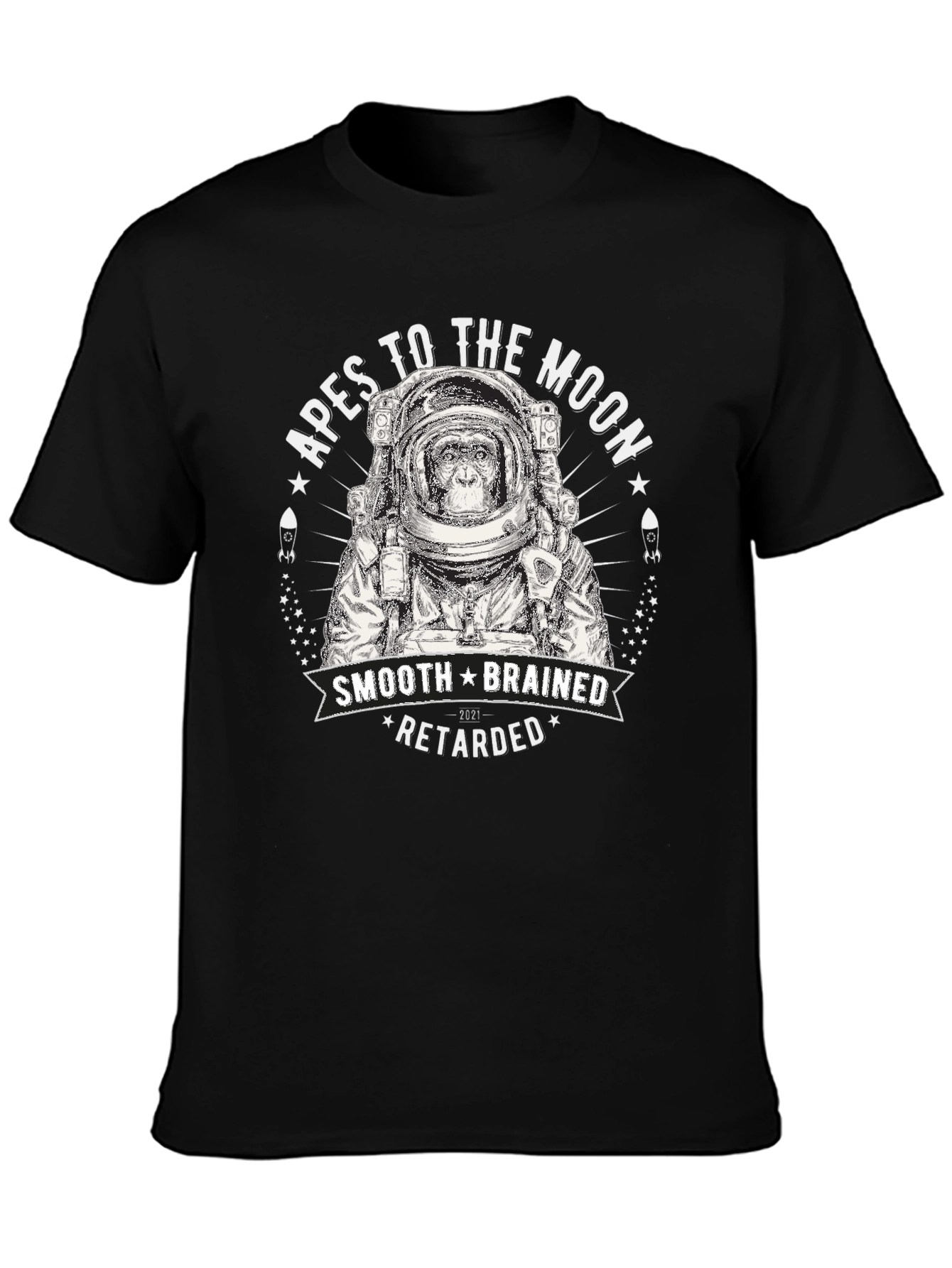 Apes to the Moon T-Shirt - Smooth Brain Edition