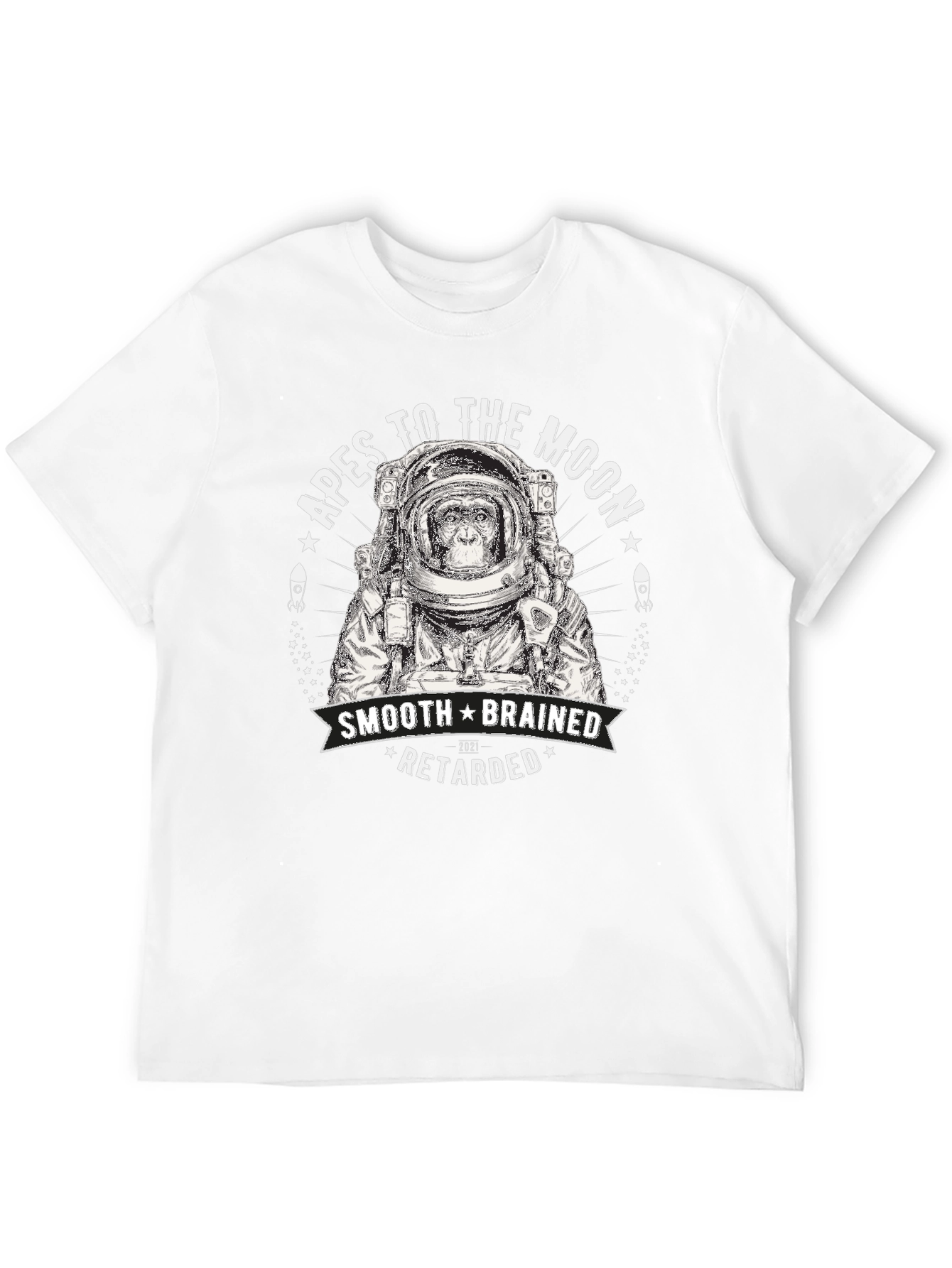 Apes to the Moon T-Shirt - Smooth Brain Edition