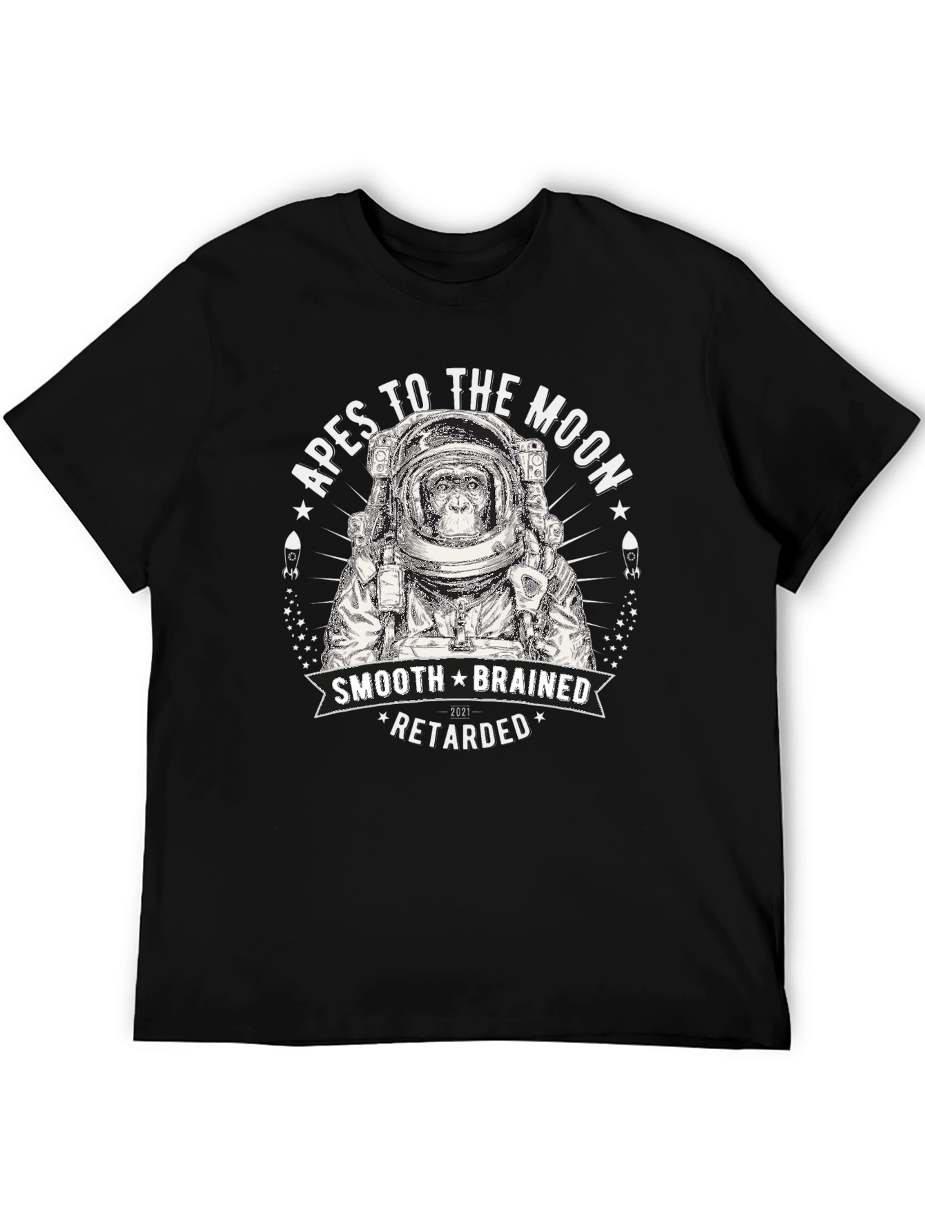 Apes to the Moon T-Shirt - Smooth Brain Edition