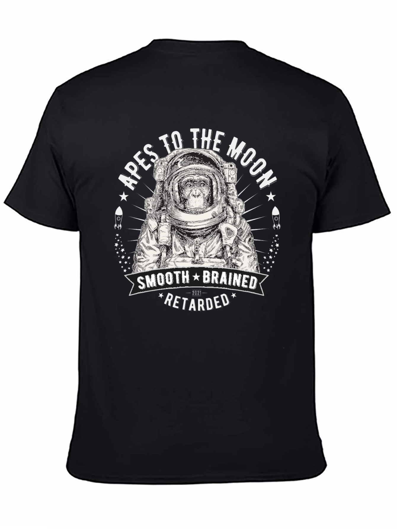 Apes to the Moon T-Shirt - Smooth Brain Edition